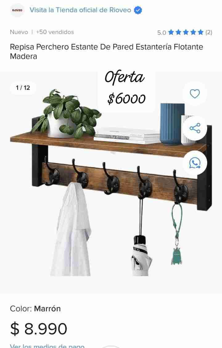 Repisa estante flotante de madera