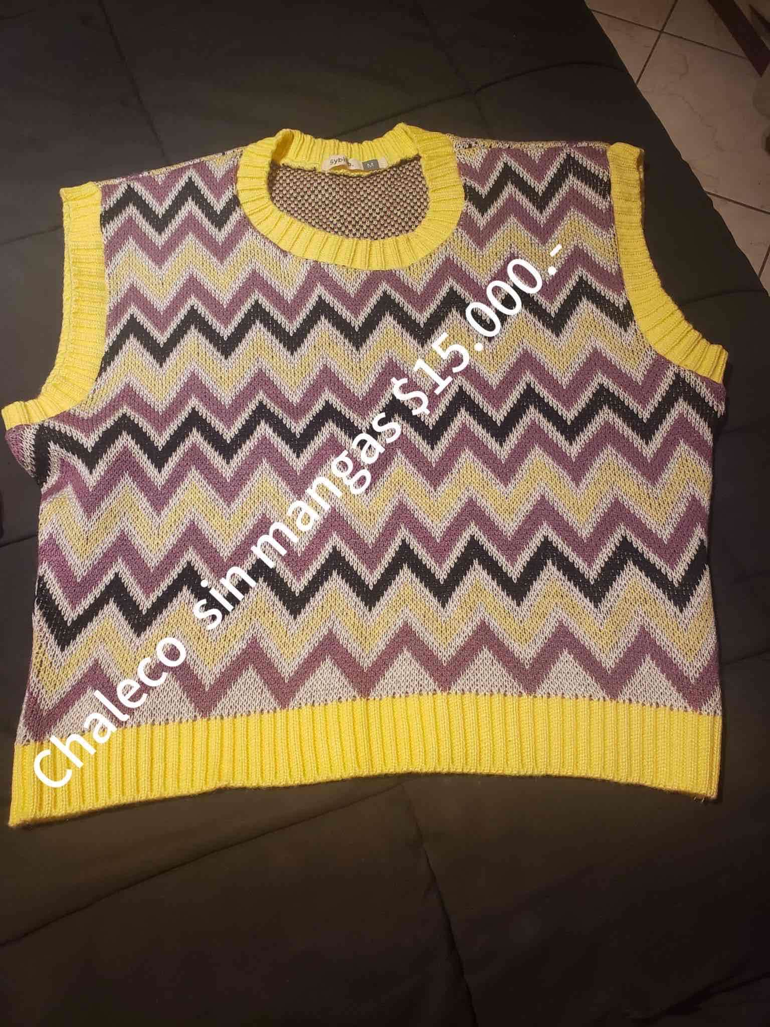 Chaleco sin mangas zigzag multicolor