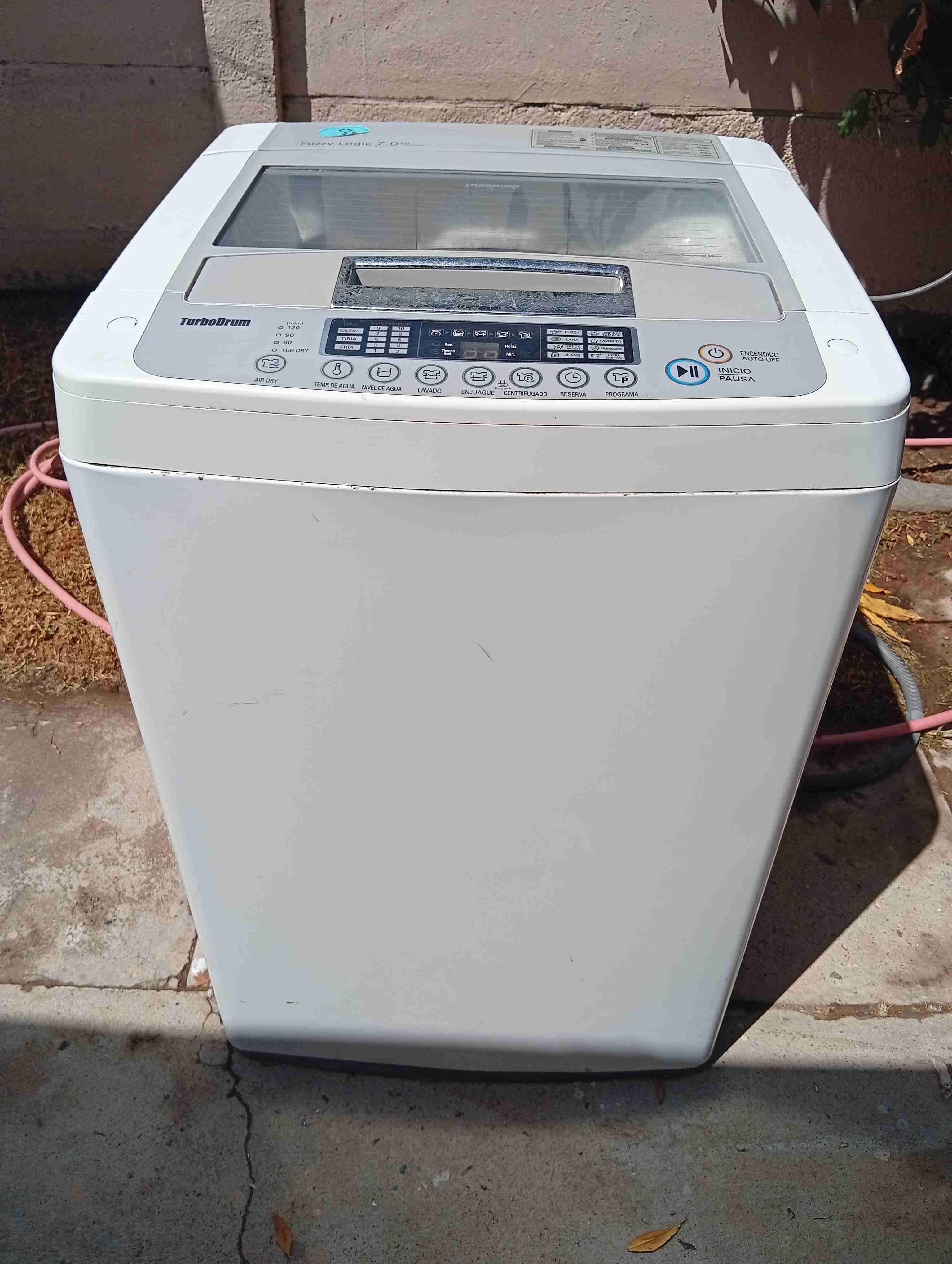 Lavadora TurboDrum 7.0 kg blanca