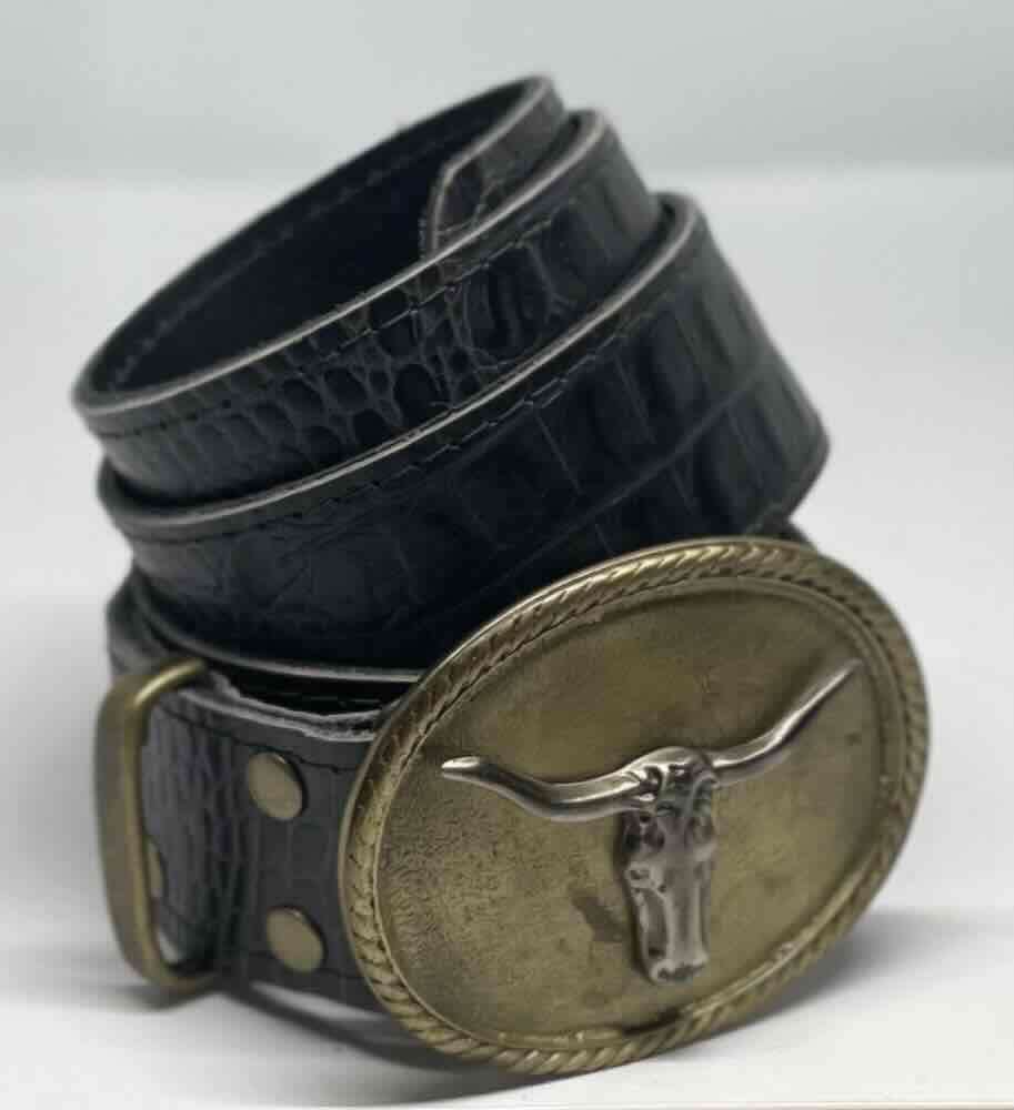 Cinturón 100% de cuero con hebilla - miniatura 5