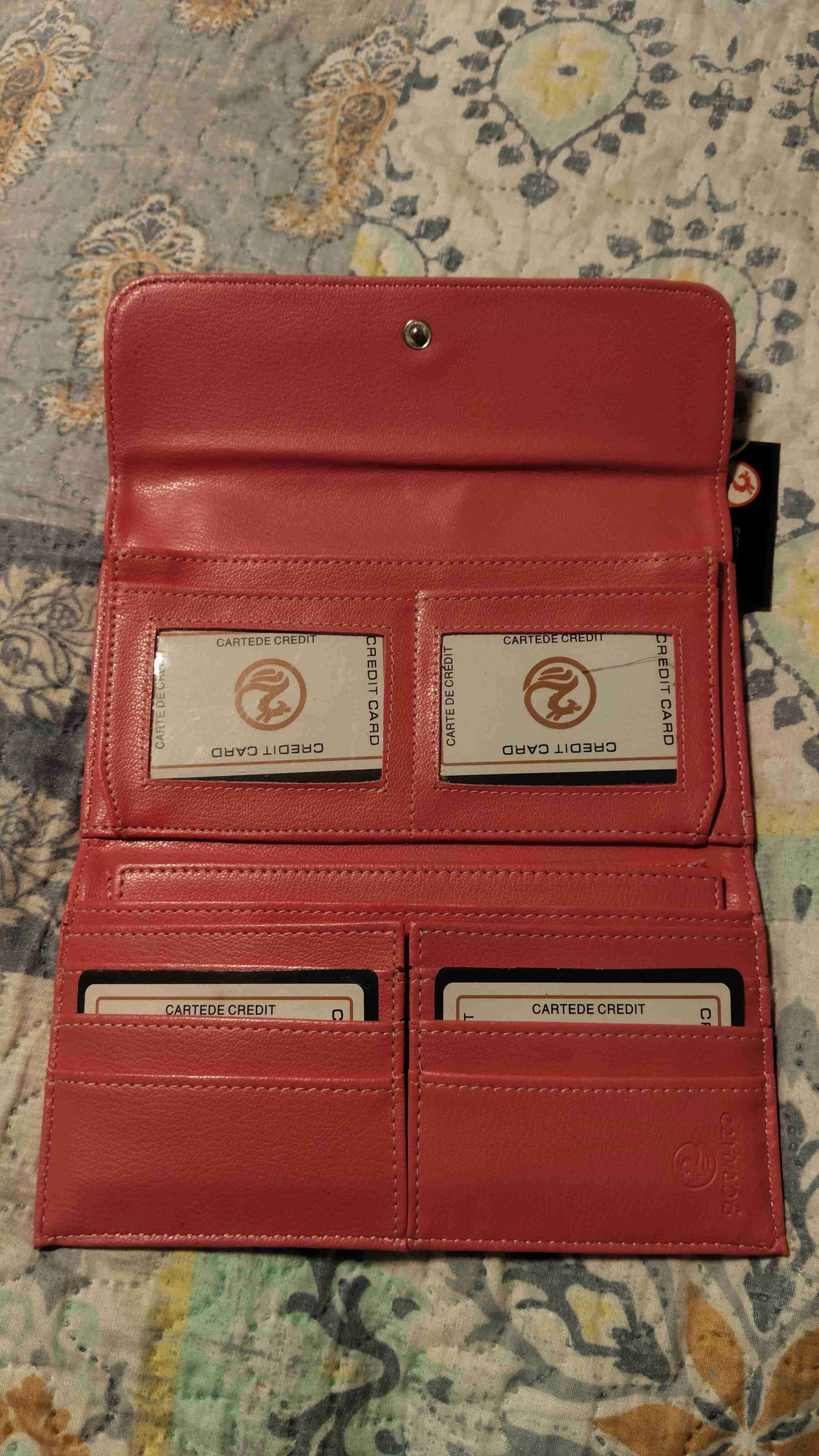 Billetera rosada bordada - miniatura 3