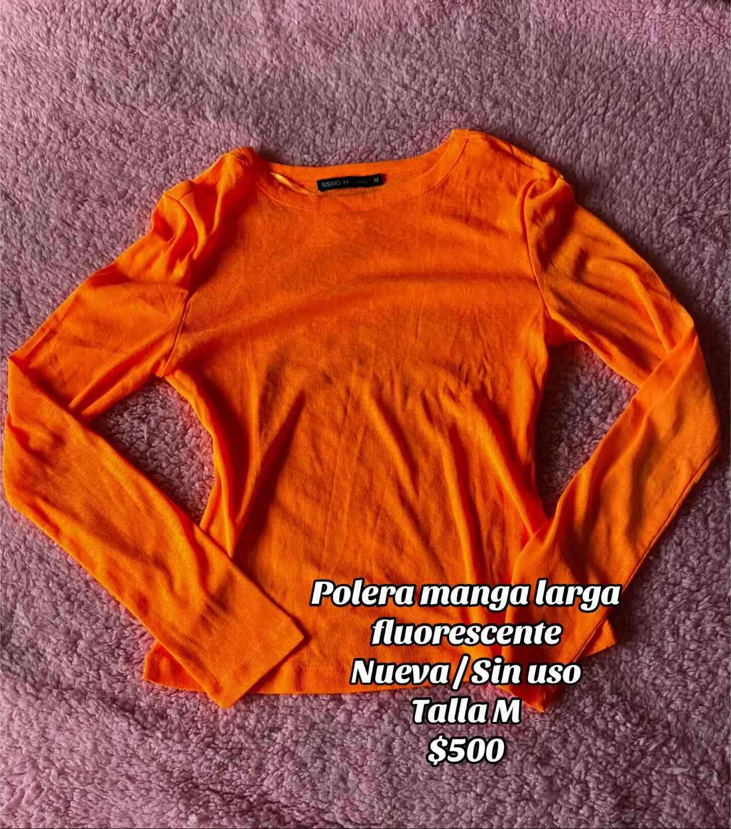 Polera fluorescente manga larga