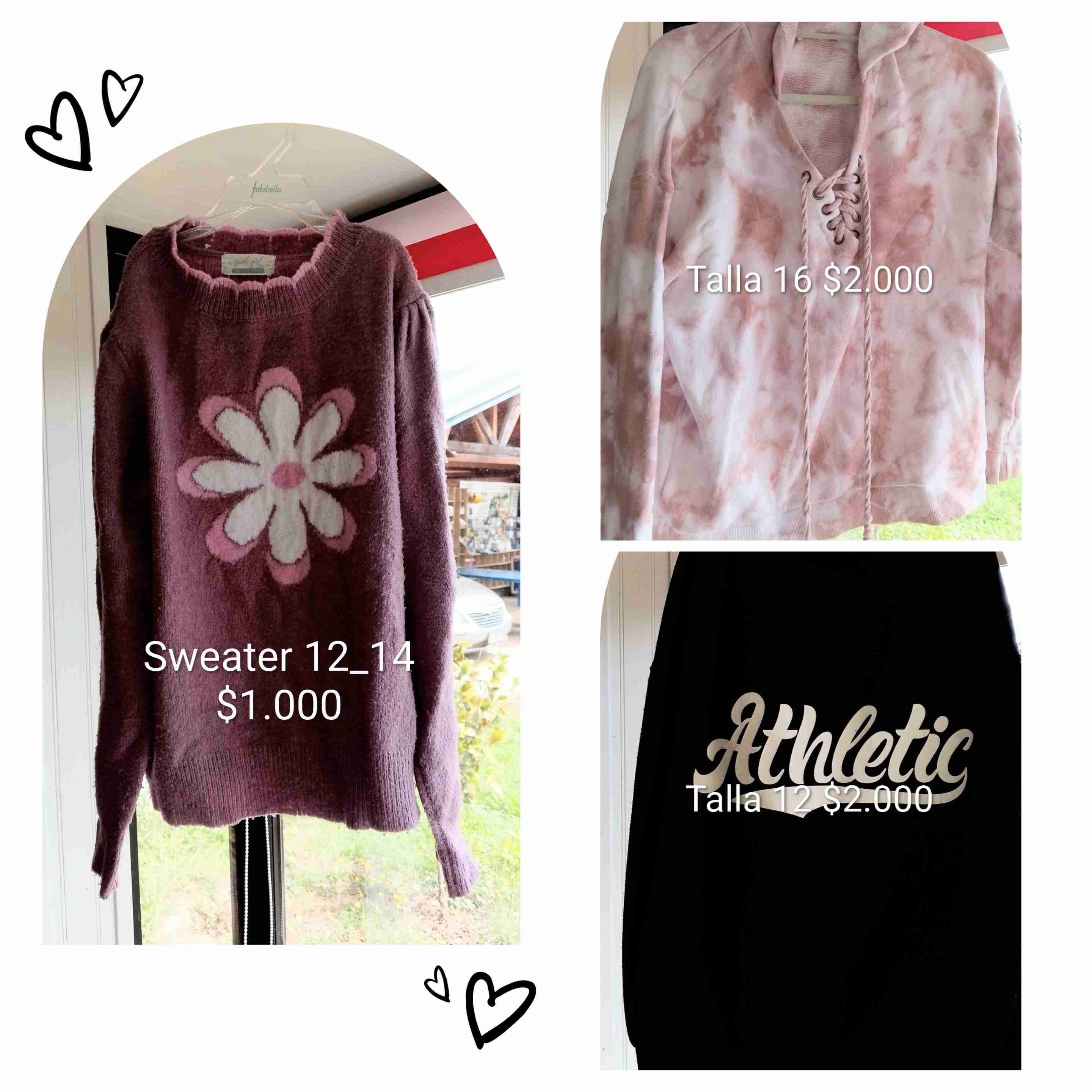 Sweater, polerones , short.