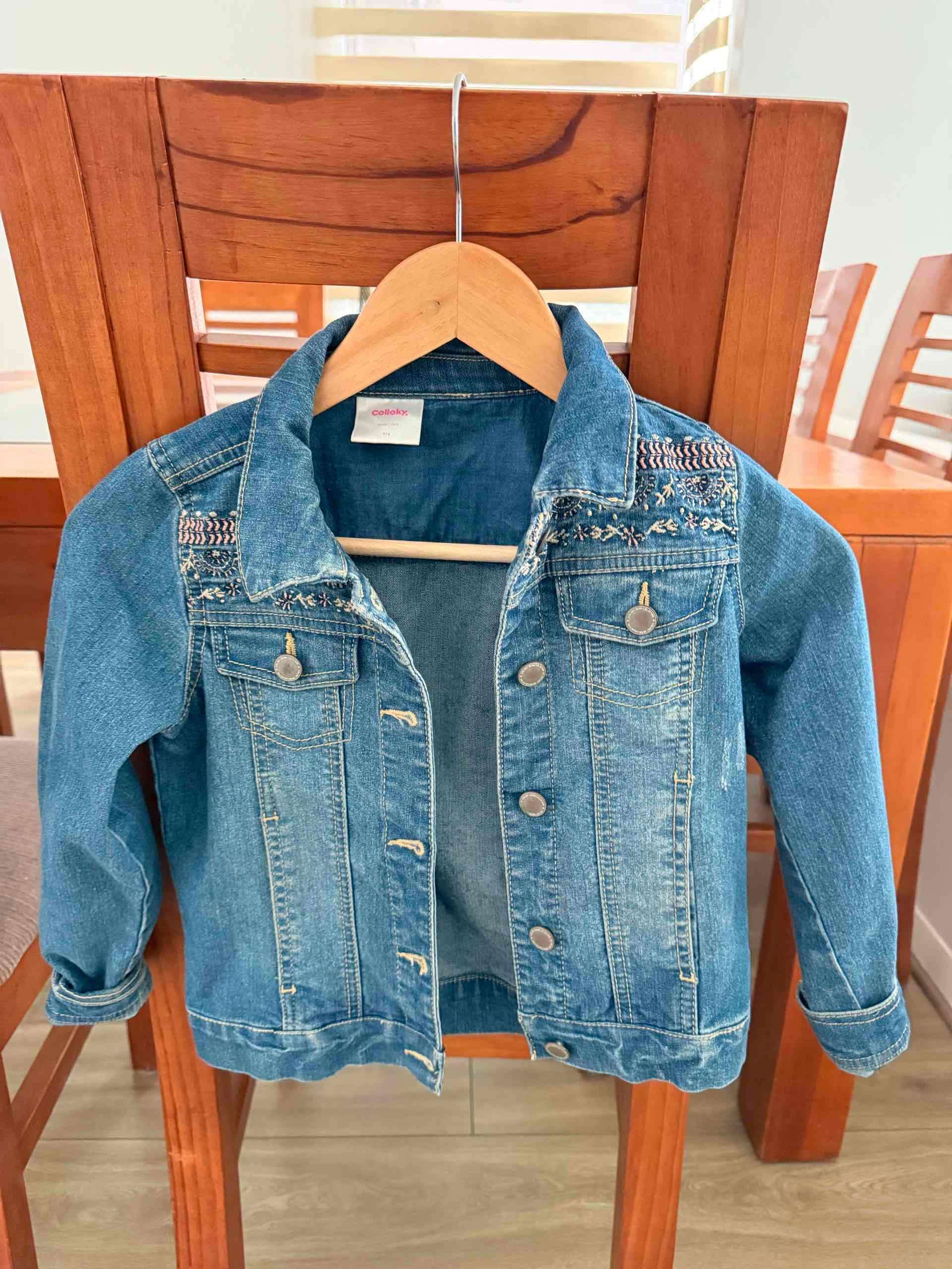 Chaqueta de mezclilla bordada colloky T6