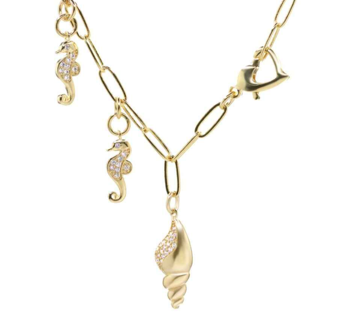 Collar de cadena dorada con dijes - miniatura 4