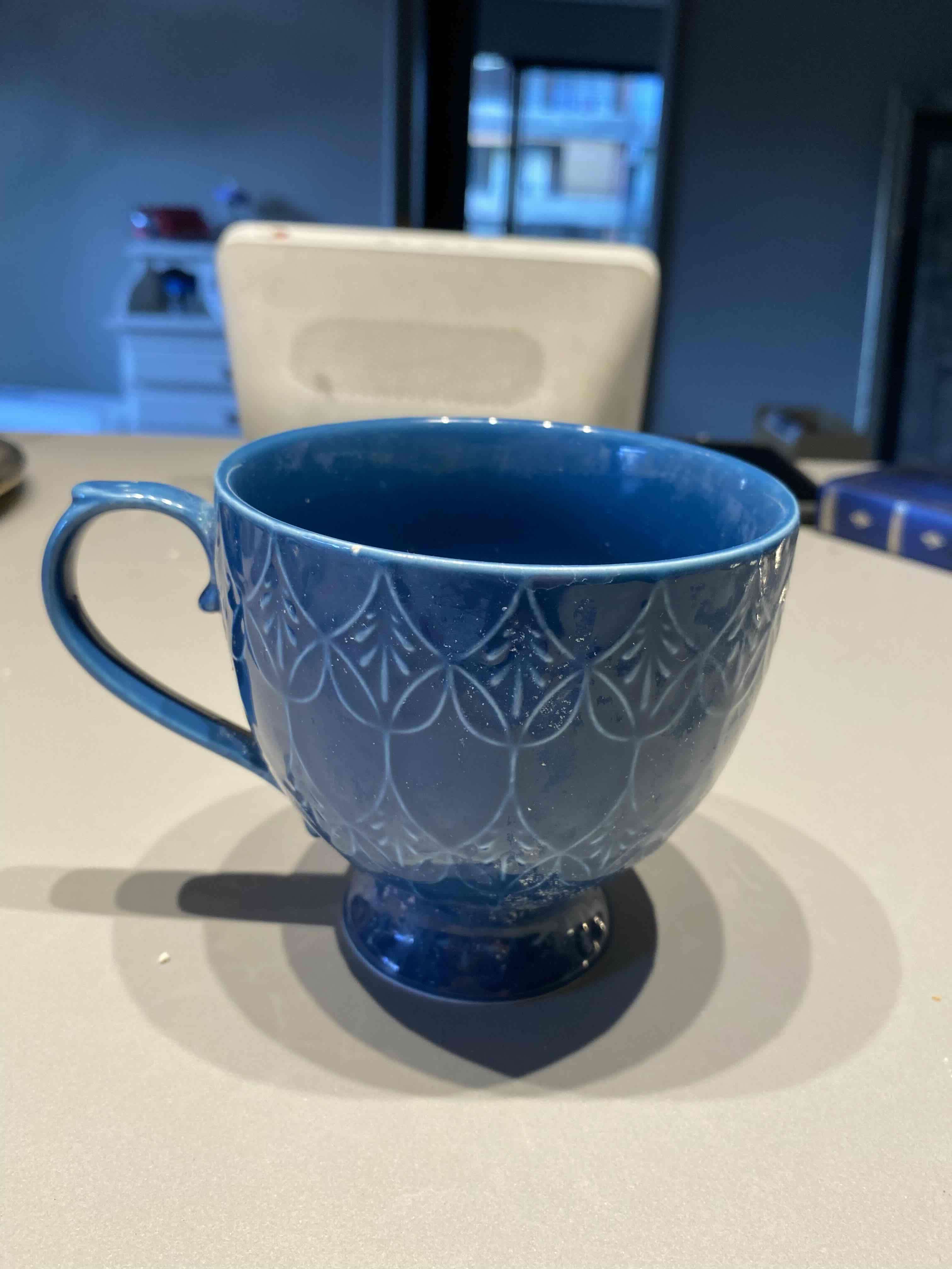 Taza azul cerámica - miniatura 4