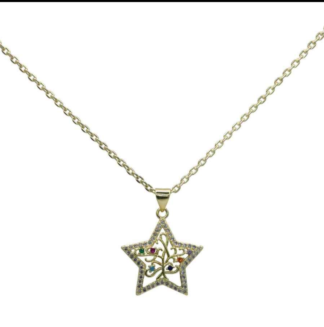 Collar dorado con colgante estrella - miniatura 3