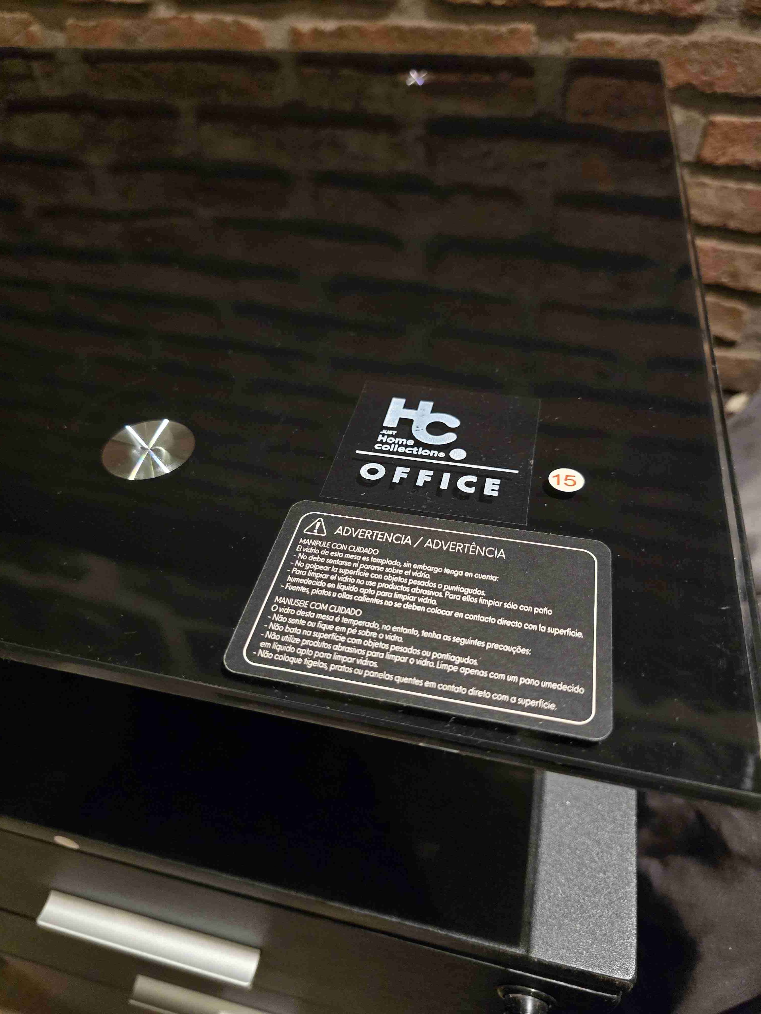 Escritorio de vidrio con cajonera - miniatura 3