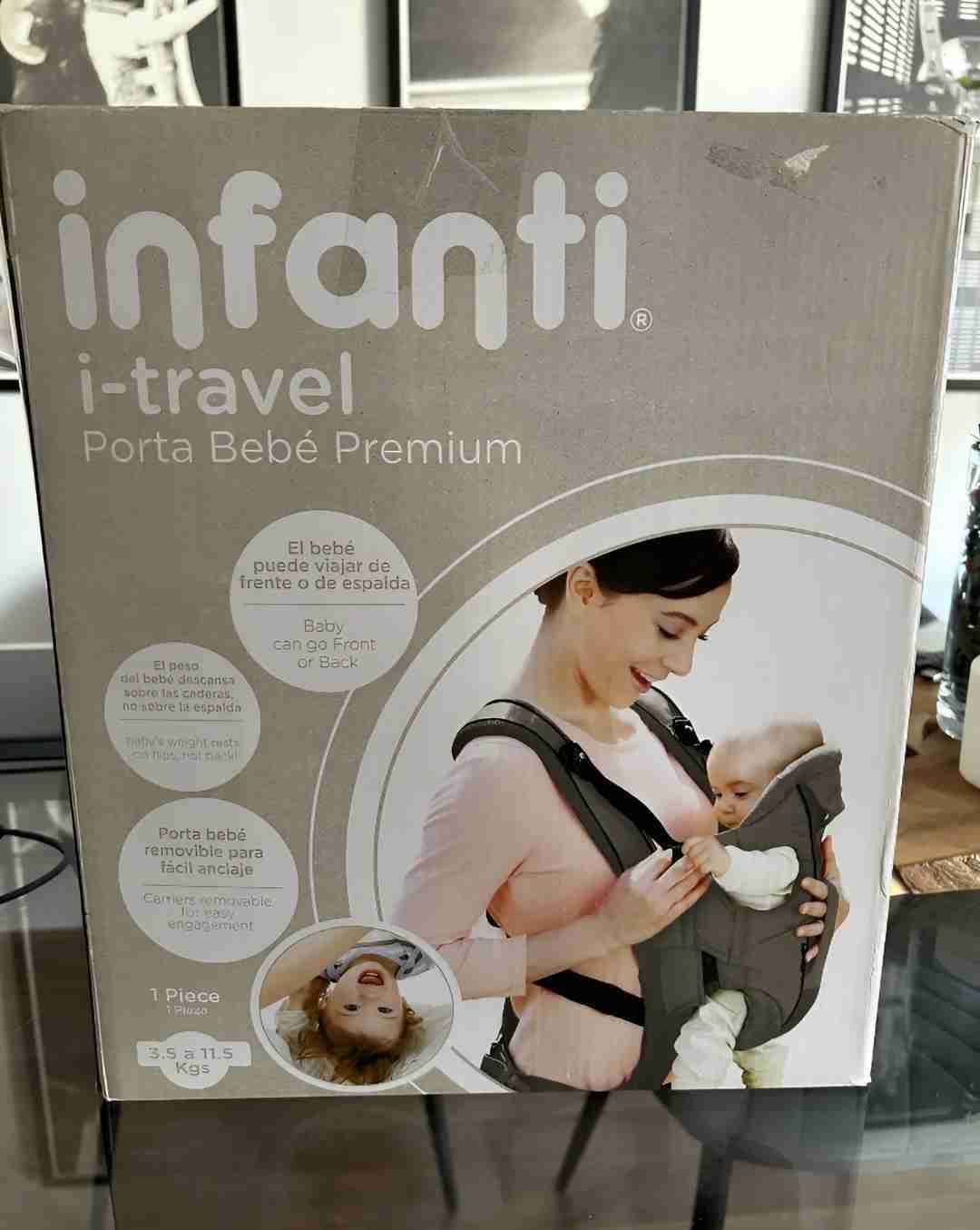 Mochila porta bebé gris resistente - miniatura 3