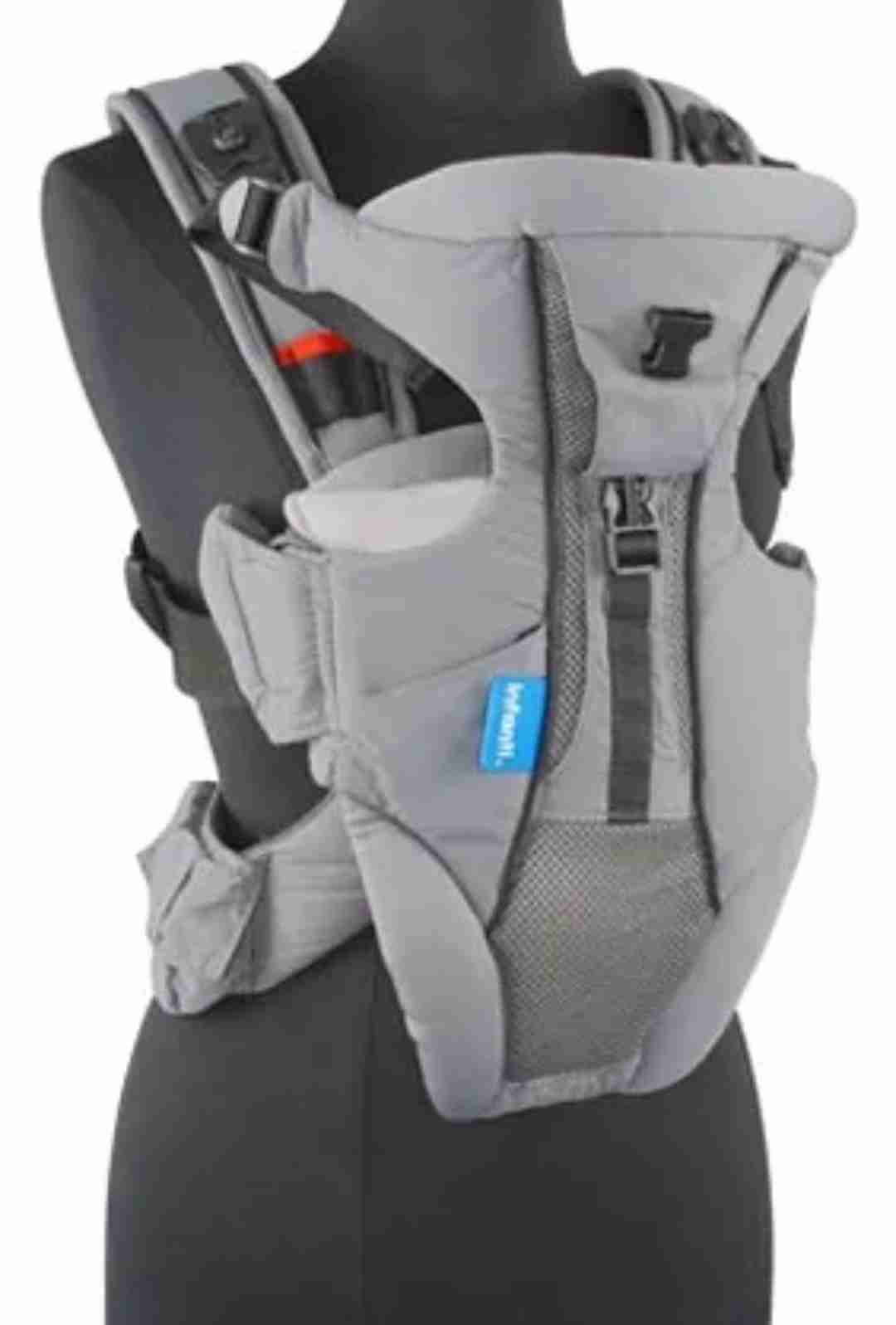 Mochila porta bebé gris resistente - miniatura 5