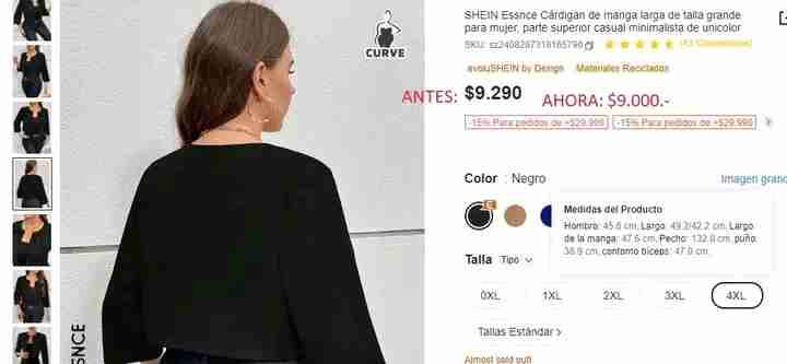 Blazer negro manga 3/4 - miniatura 2