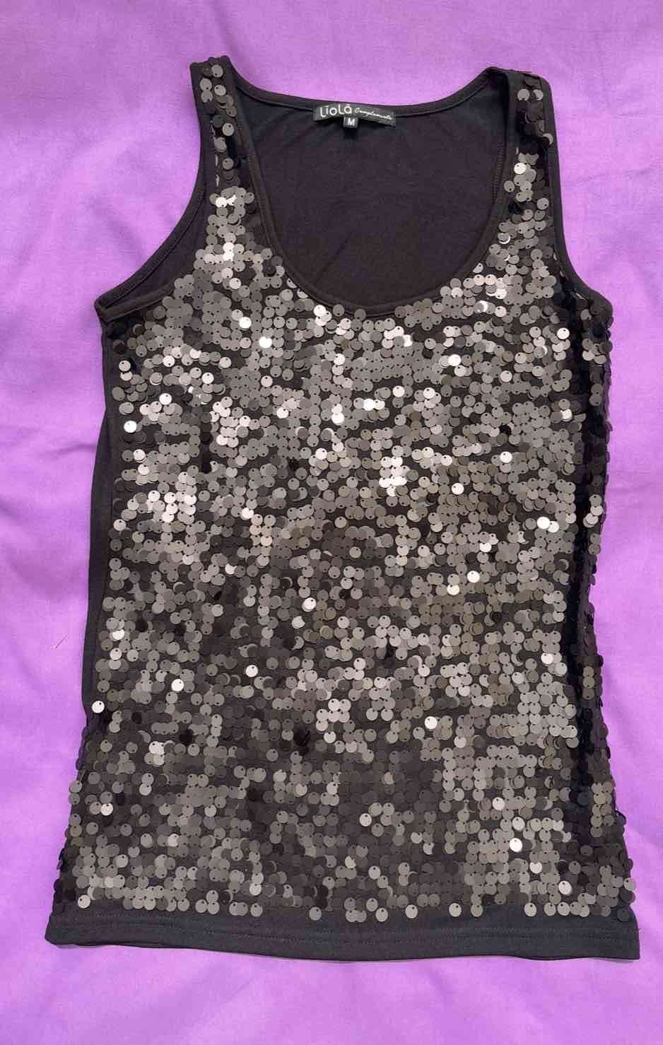 Polera negra con lentejuelas Liola