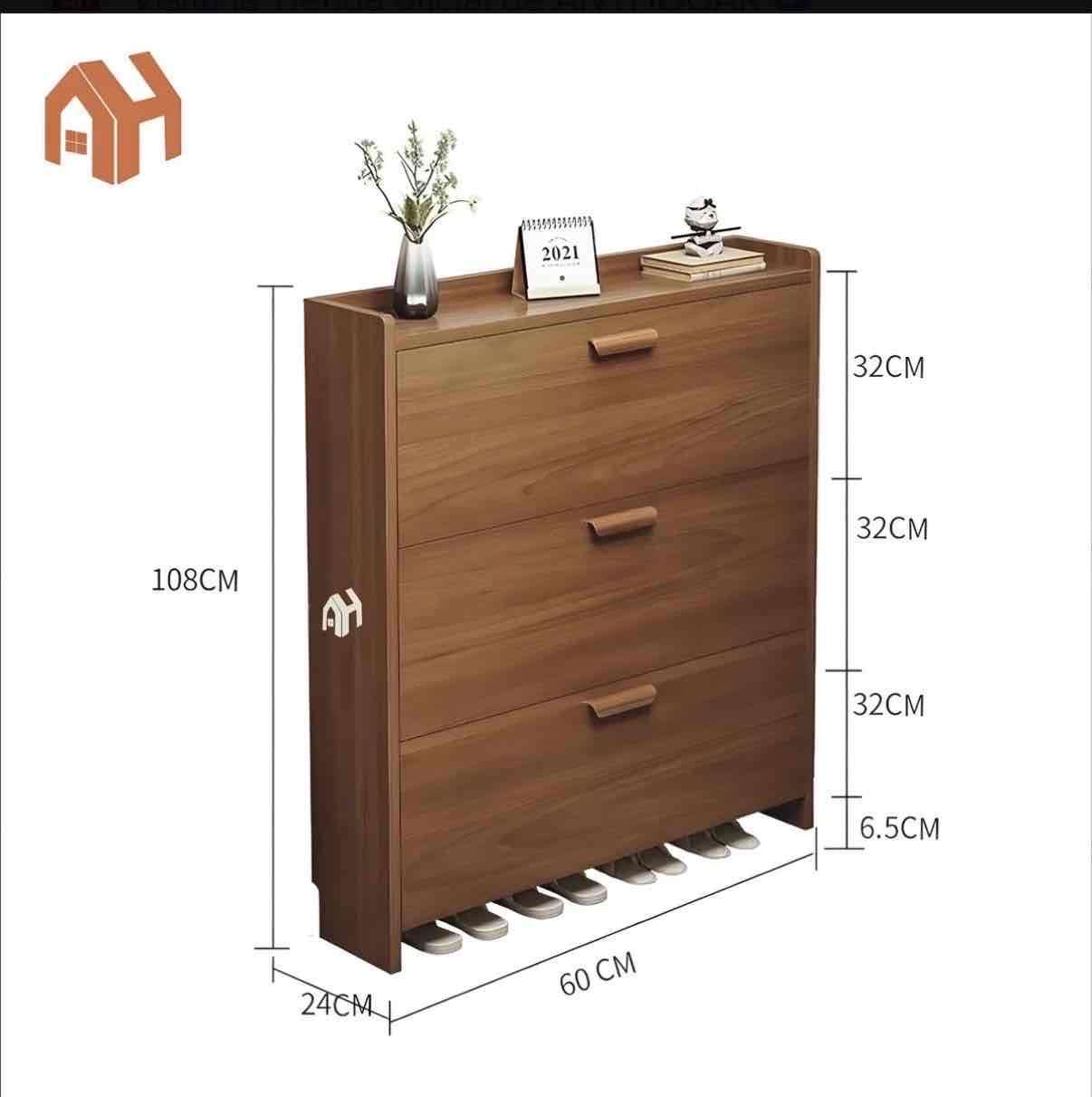 Zapatero de madera café - miniatura 3