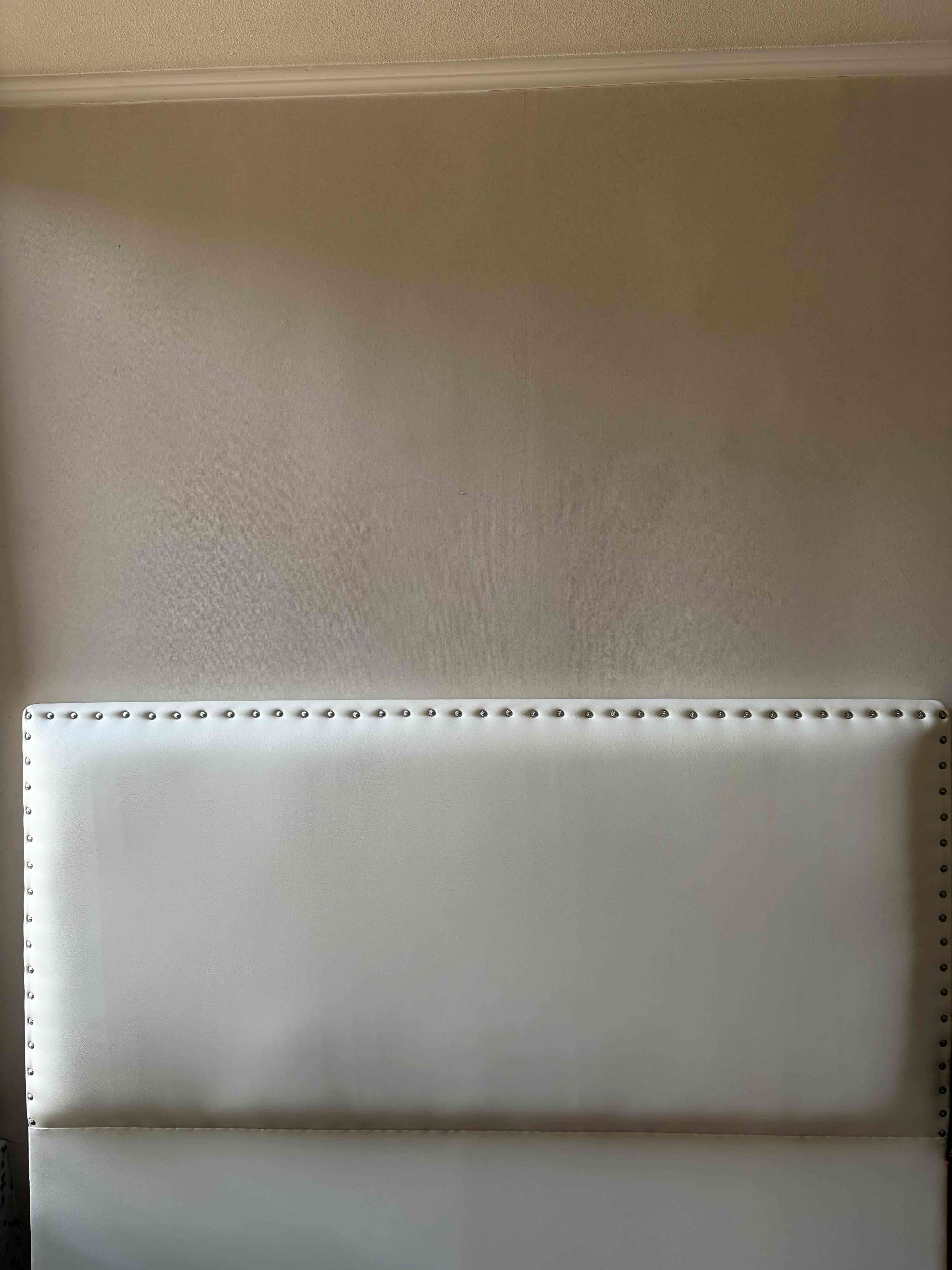 Respaldo de cama 2 plazas eco cuero beige - miniatura 2