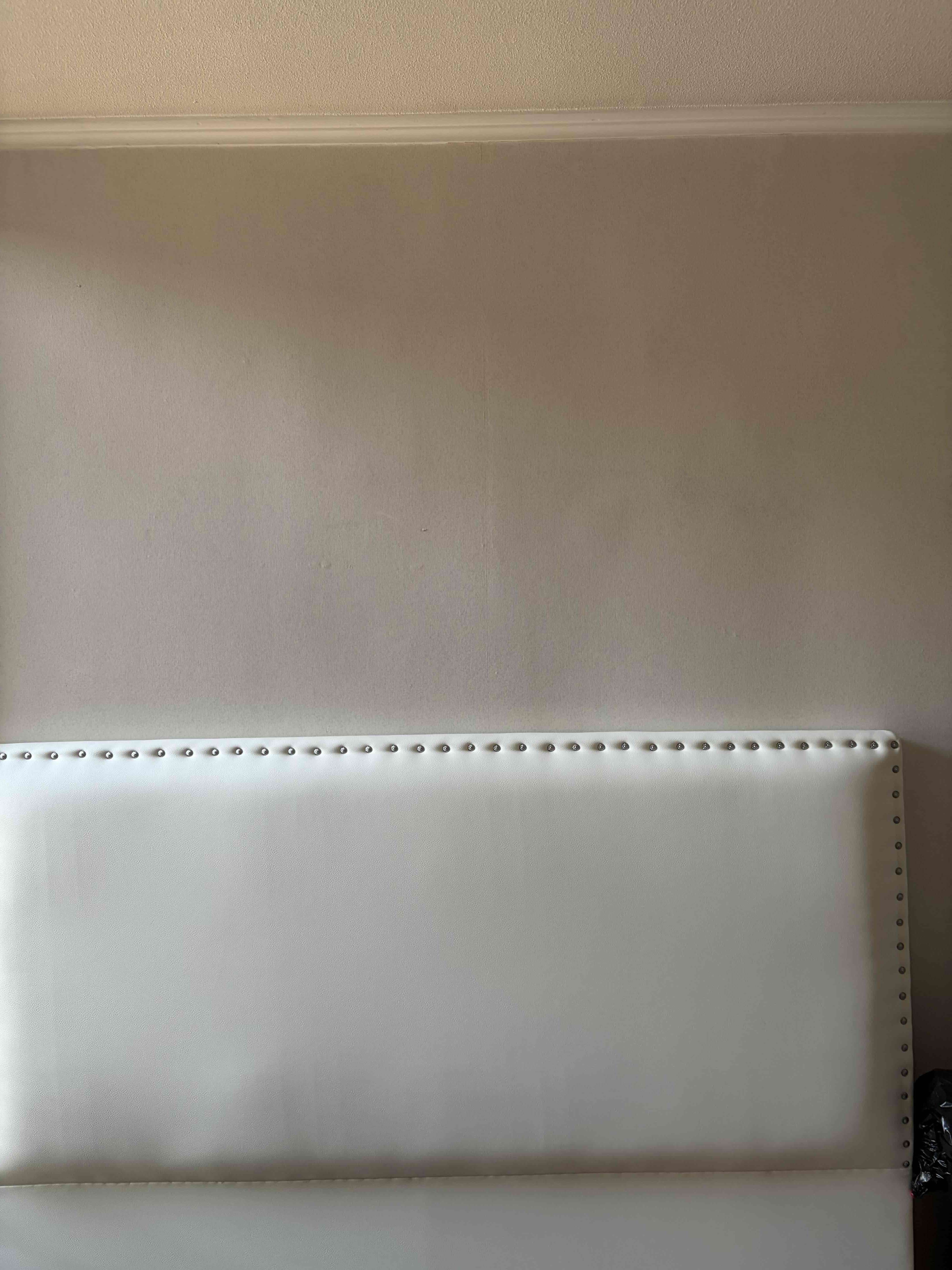 Respaldo de cama 2 plazas eco cuero beige - miniatura 3