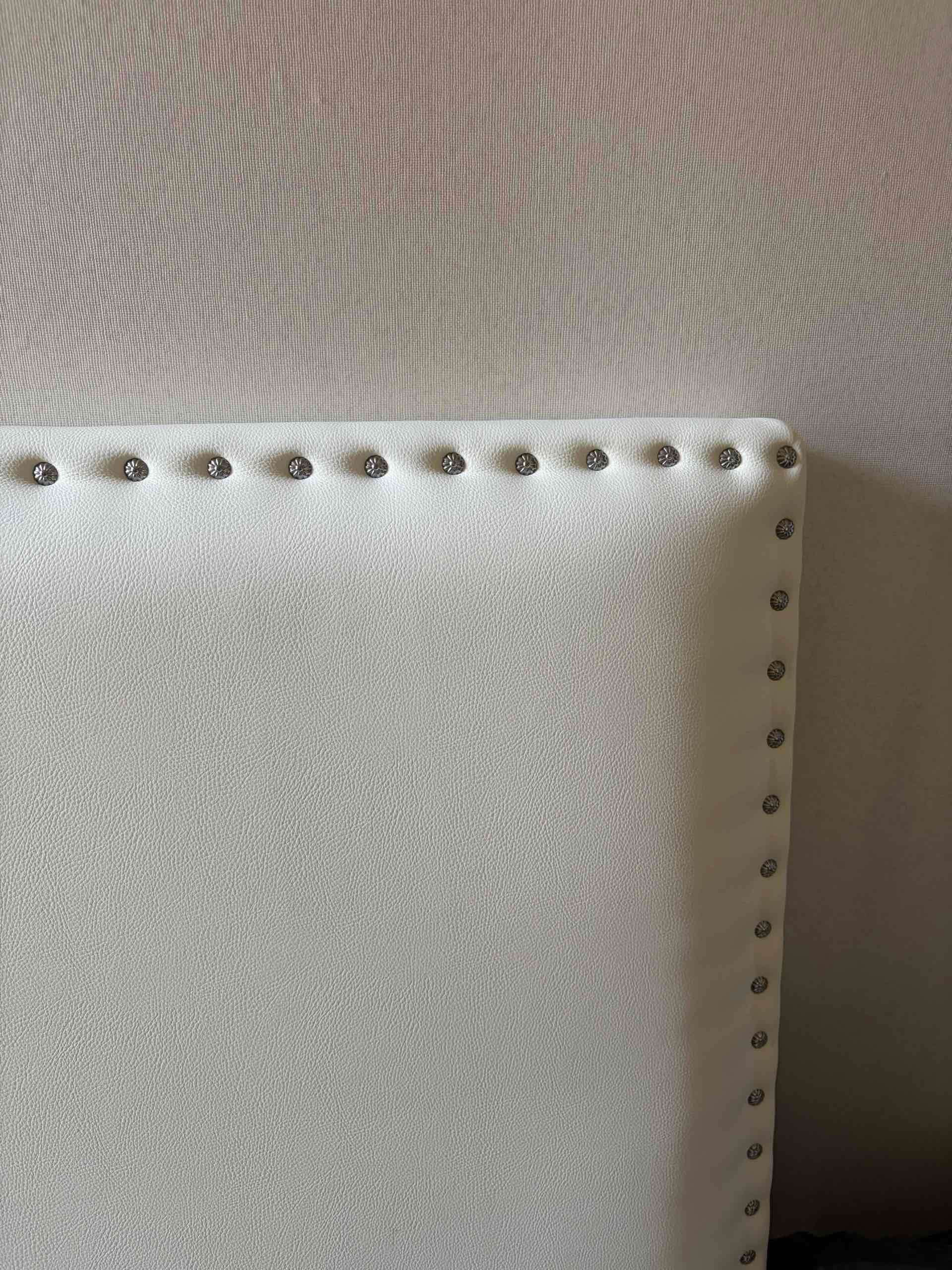 Respaldo de cama 2 plazas eco cuero beige - miniatura 4