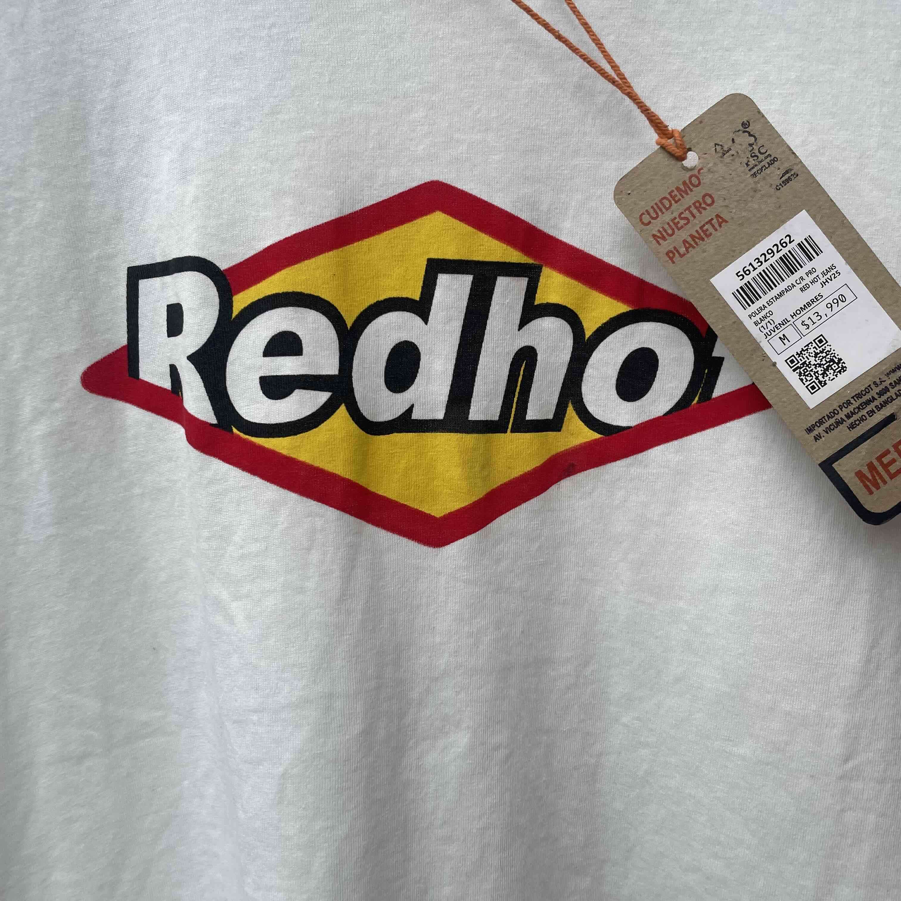 Polera blanca con logo Red Hot - miniatura 2