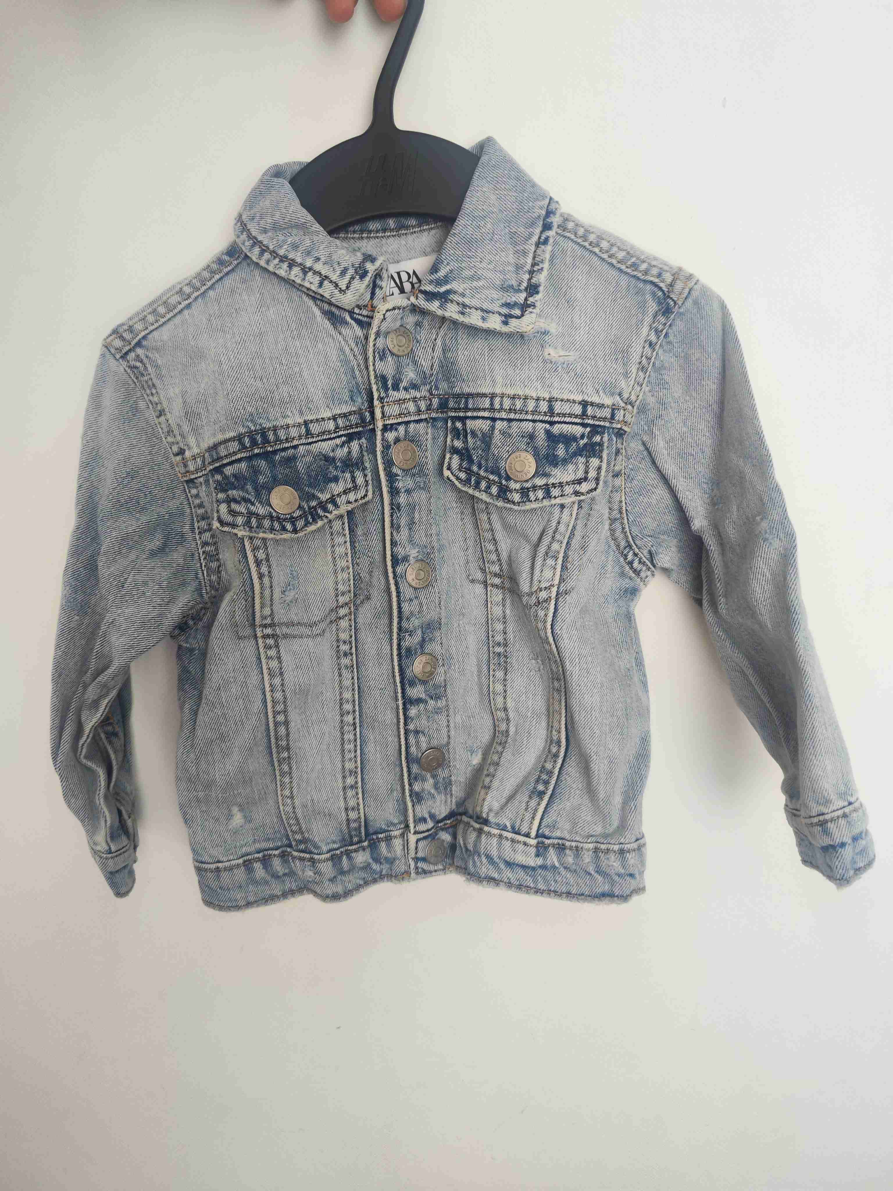 Chaqueta de mezclilla azul para niño Zara - miniatura 3