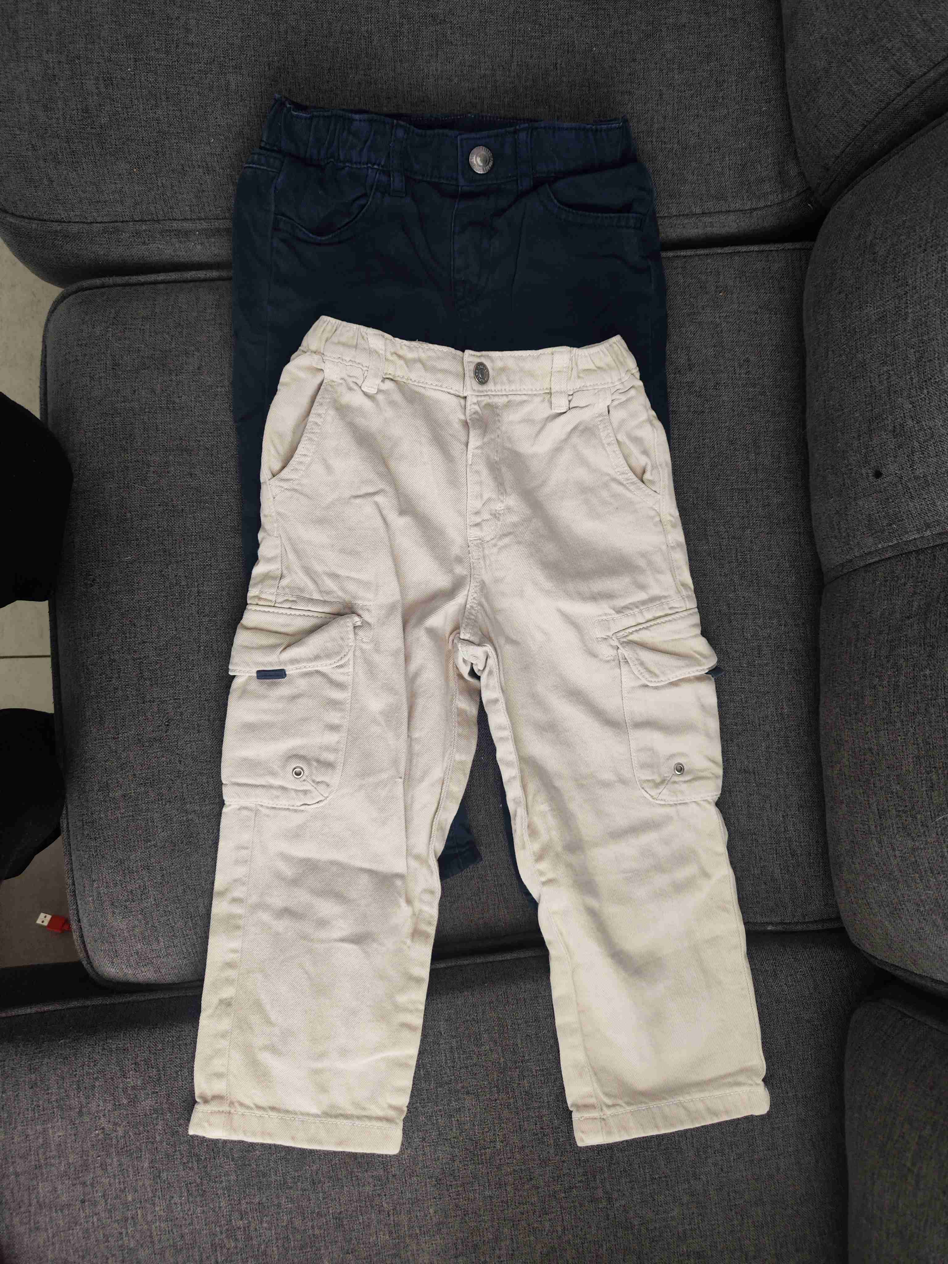 Pantalones cargo beige y Azul  para niño - miniatura 4