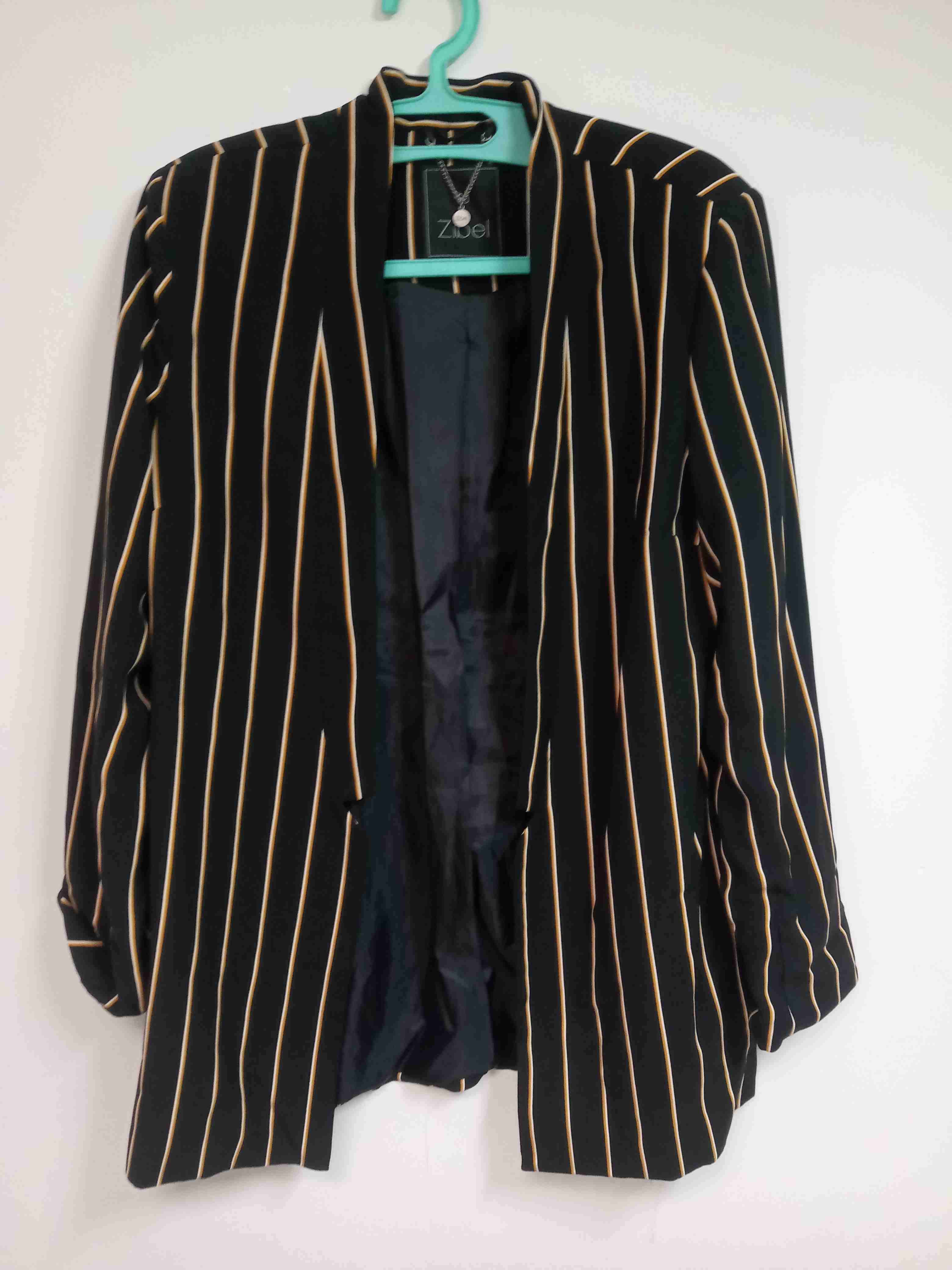 Blazer negro a rayas Zibel