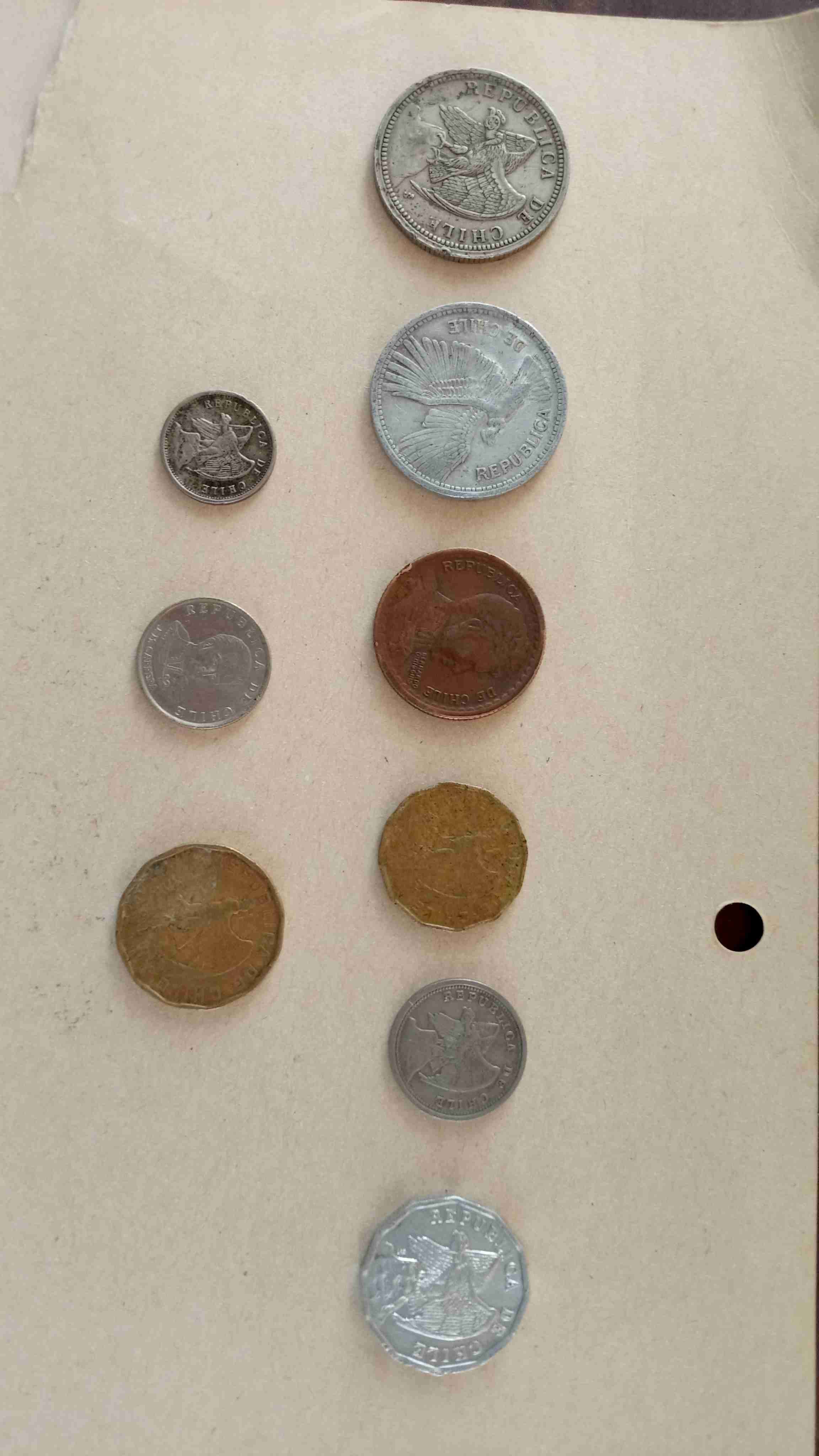 Lote de monedas antiguas chilenas ropa