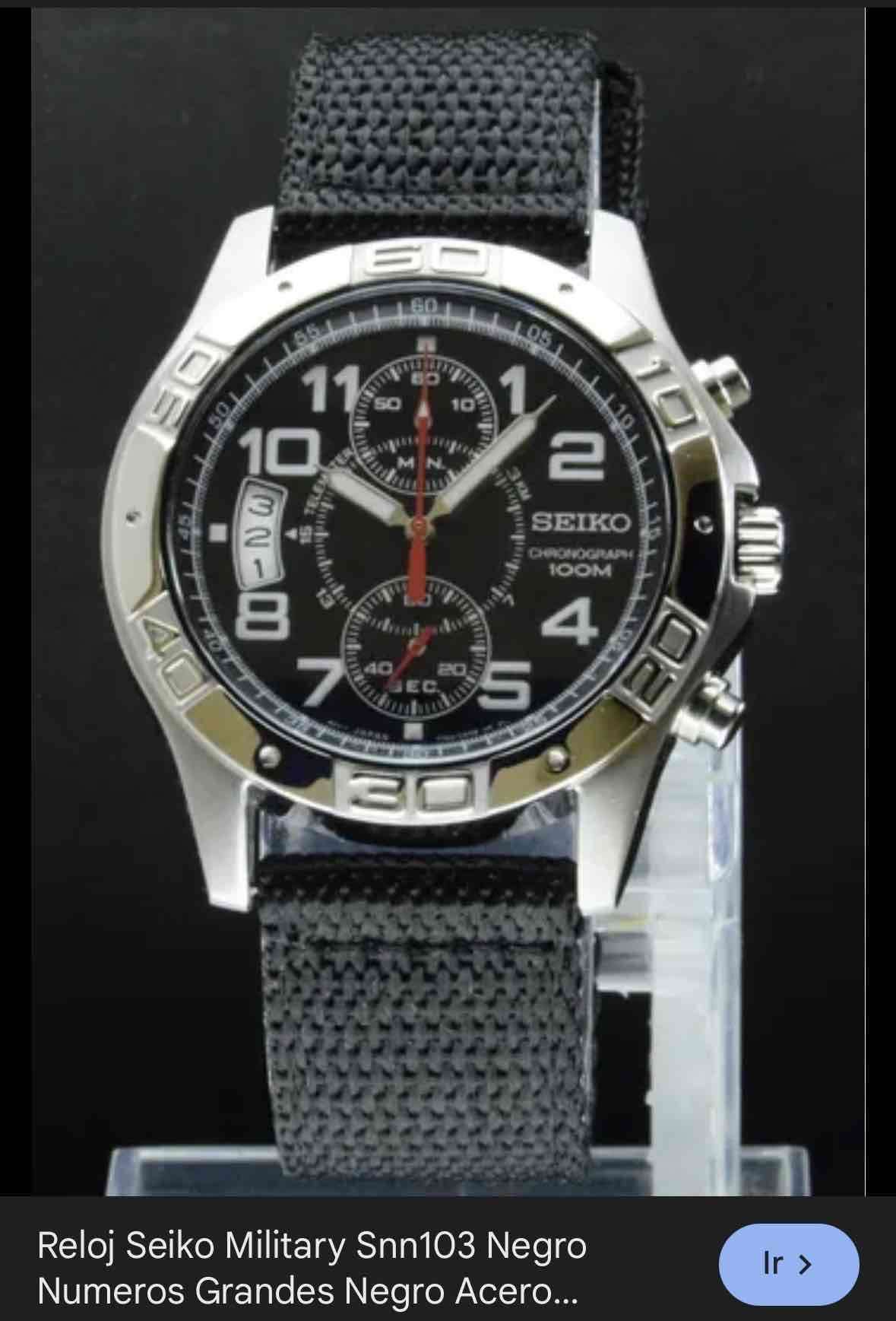 Reloj Seiko cronógrafo negro - miniatura 6