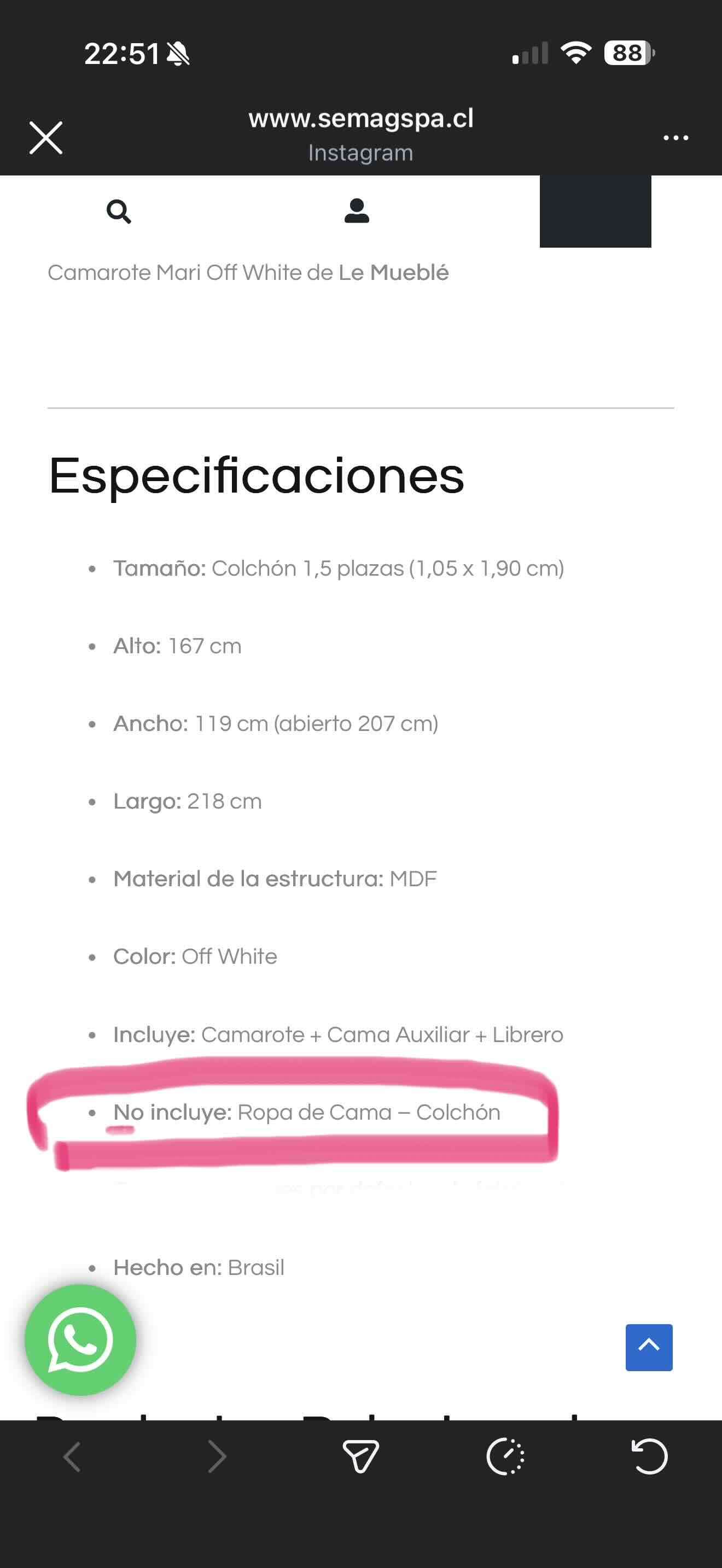 Camarote Mari moderno beige - miniatura 3