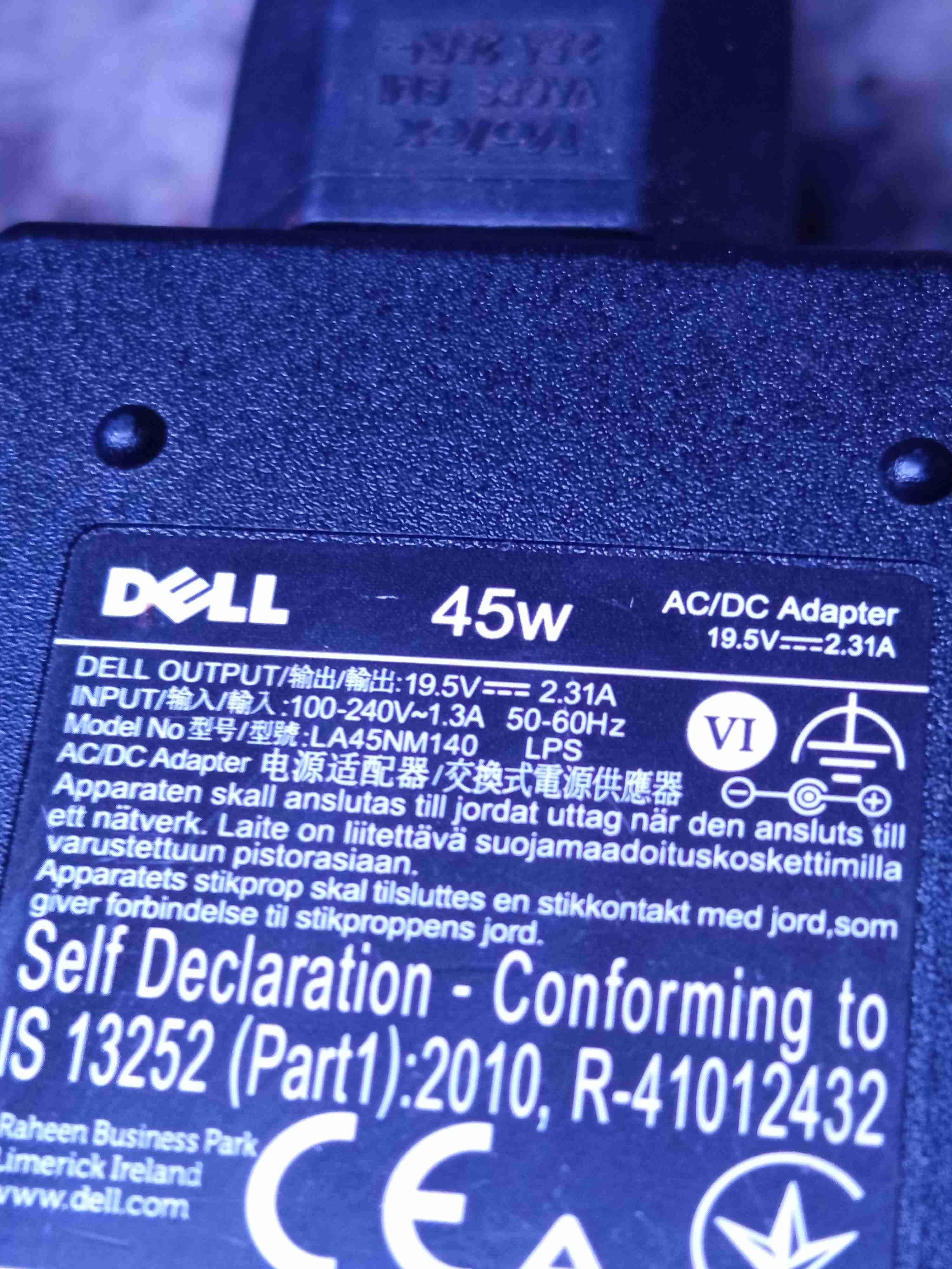 Cargador Dell 45W original punta fina aguja - miniatura 3