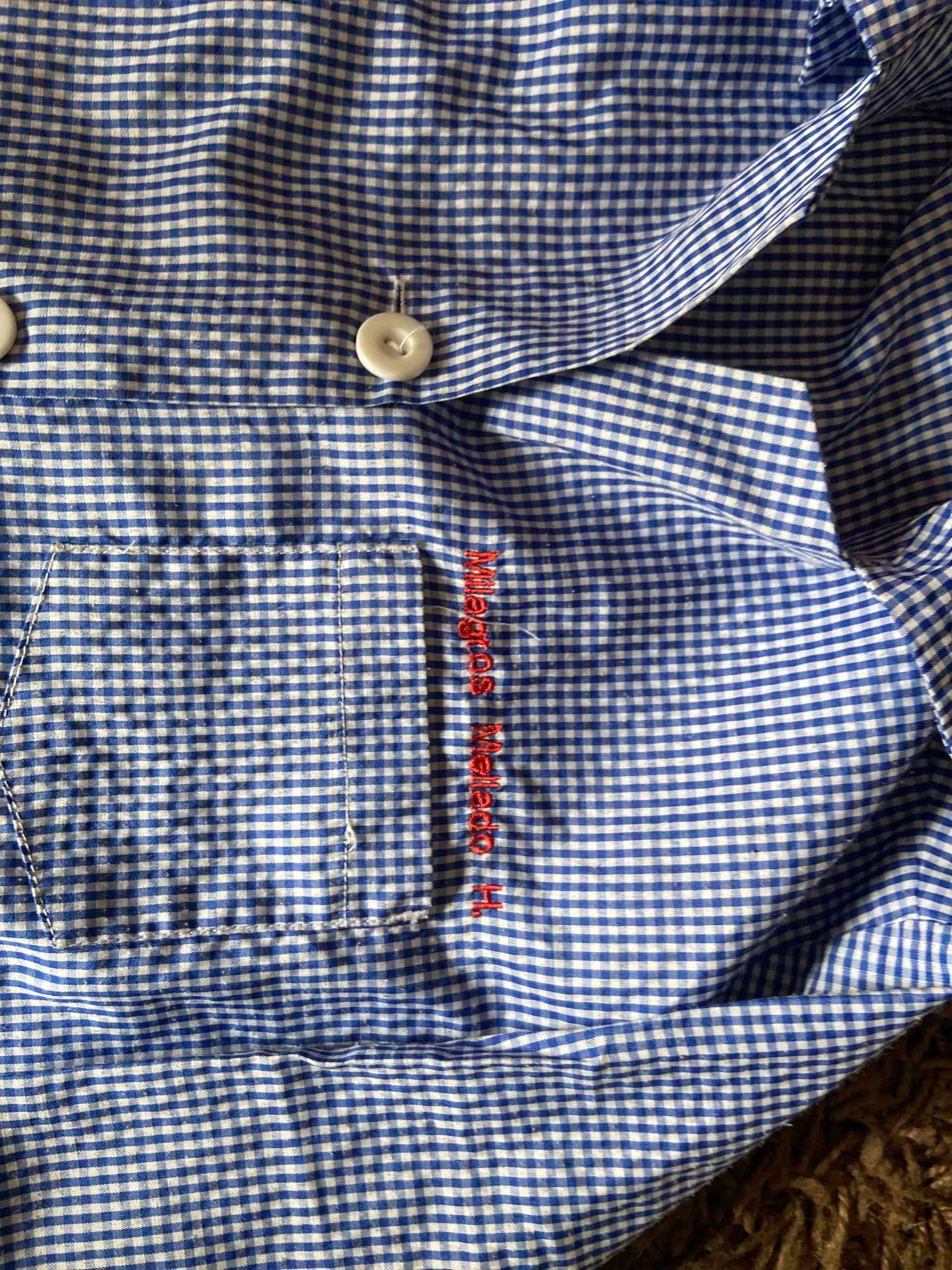 Delantal escolar a cuadros azul - miniatura 2