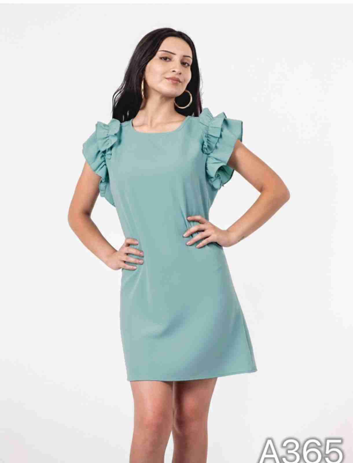 Vestido verde con volantes