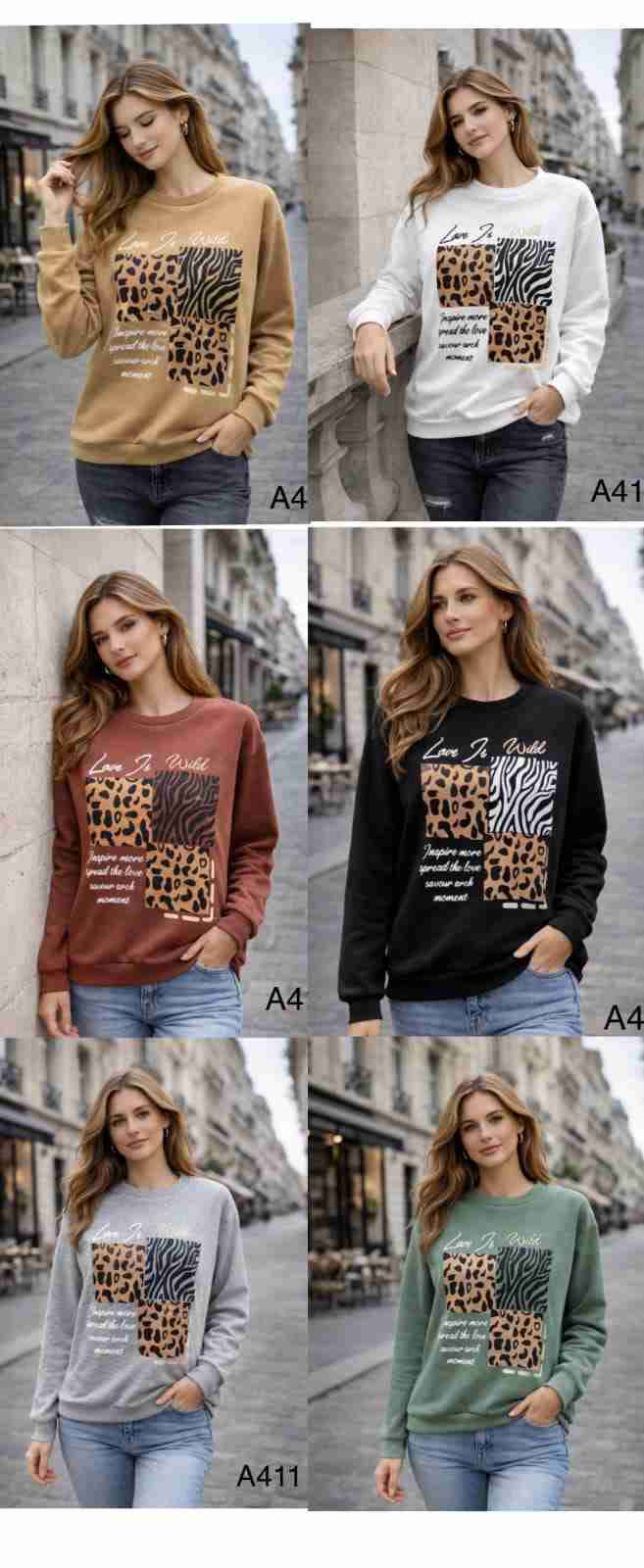 Polerón mujer estampado animal print