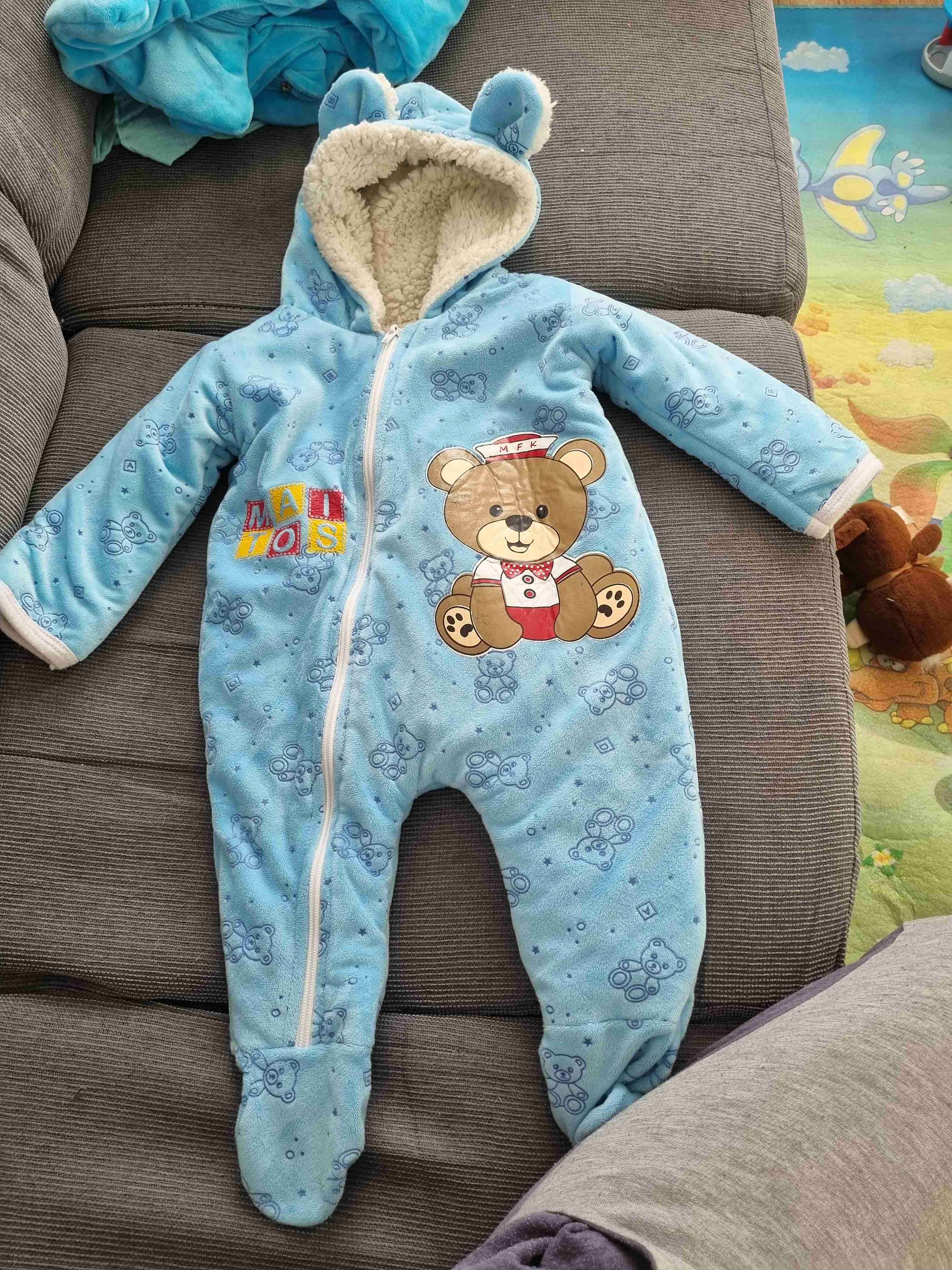 Mameluco polar azul con orejitas