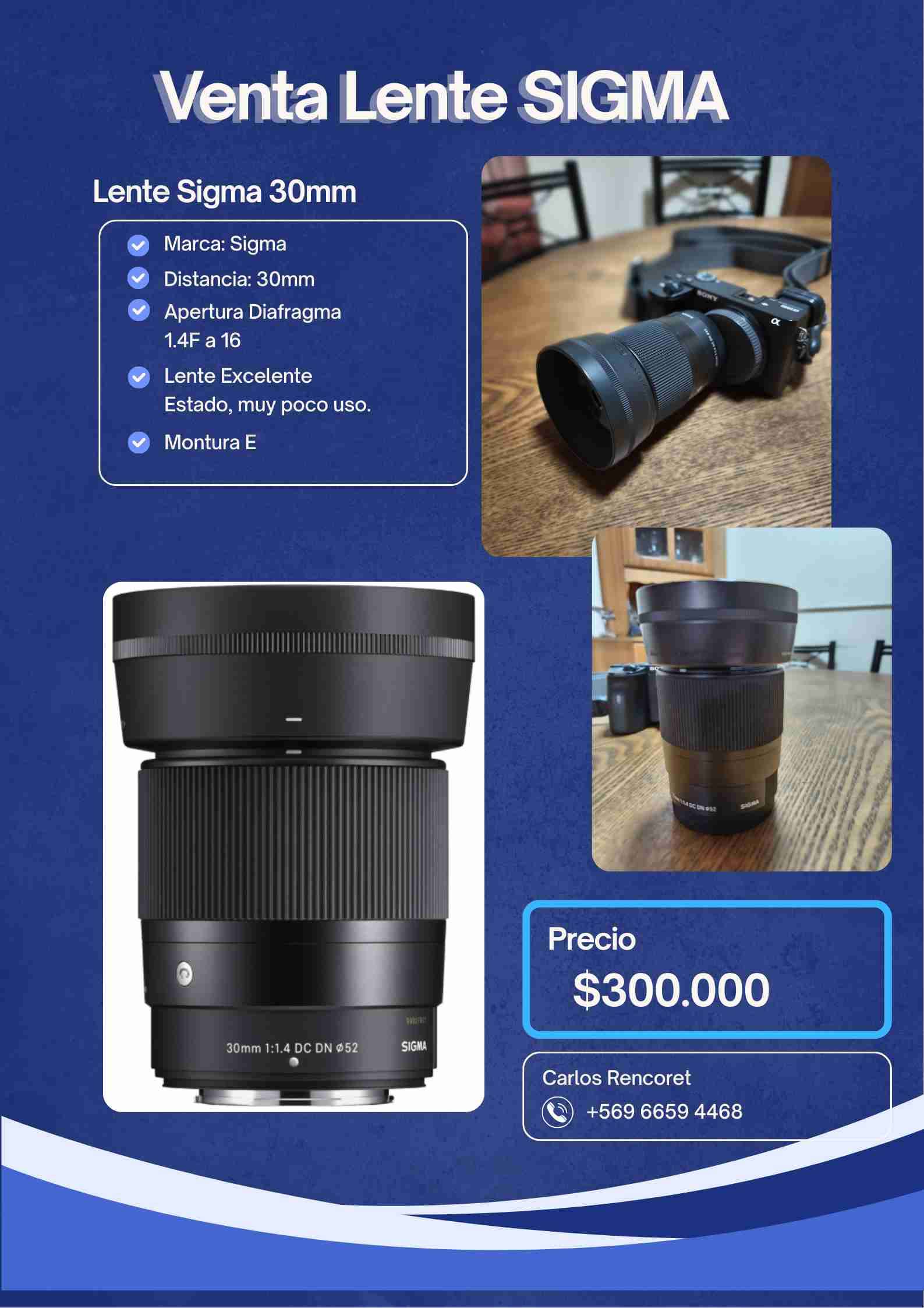 Lente Sigma 30mm montura E