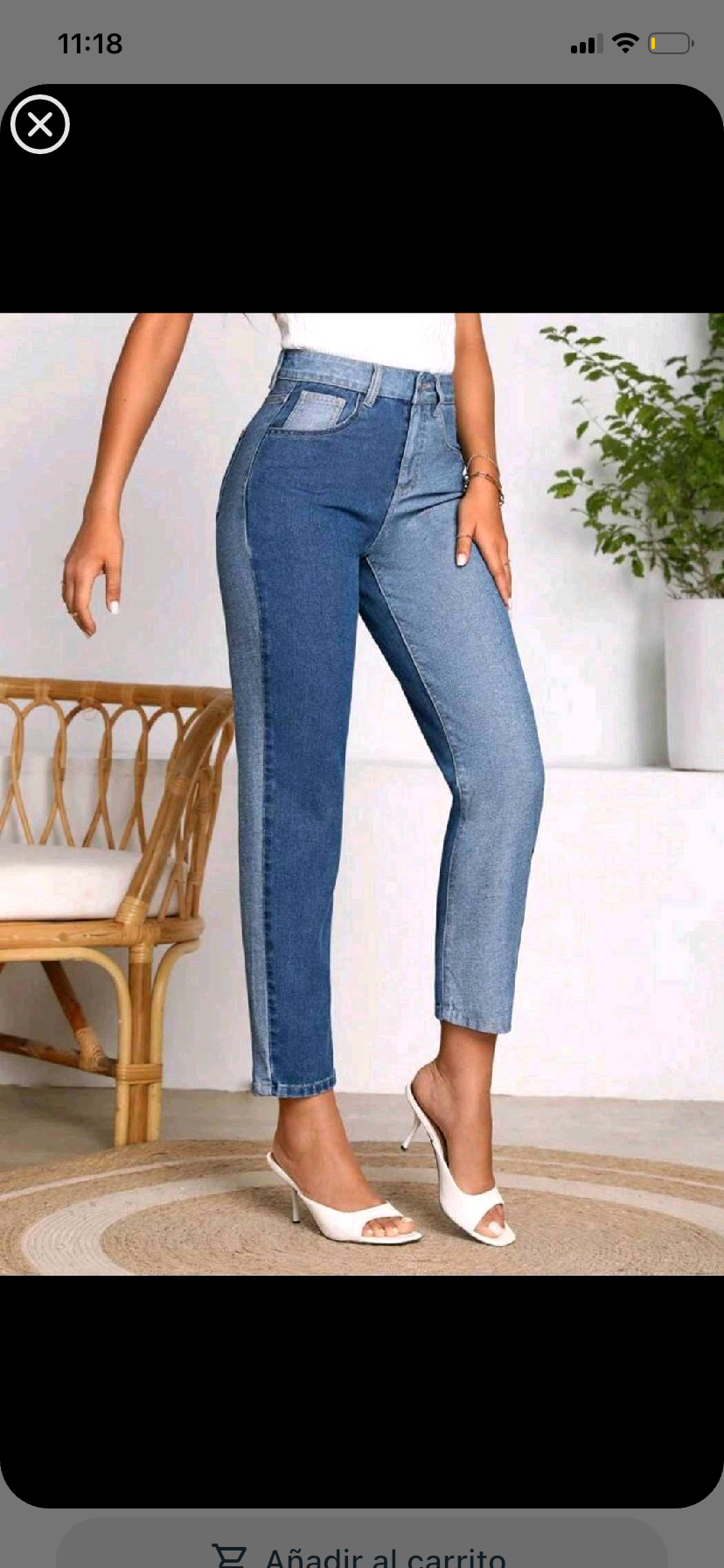 Jeans bicolor de moda