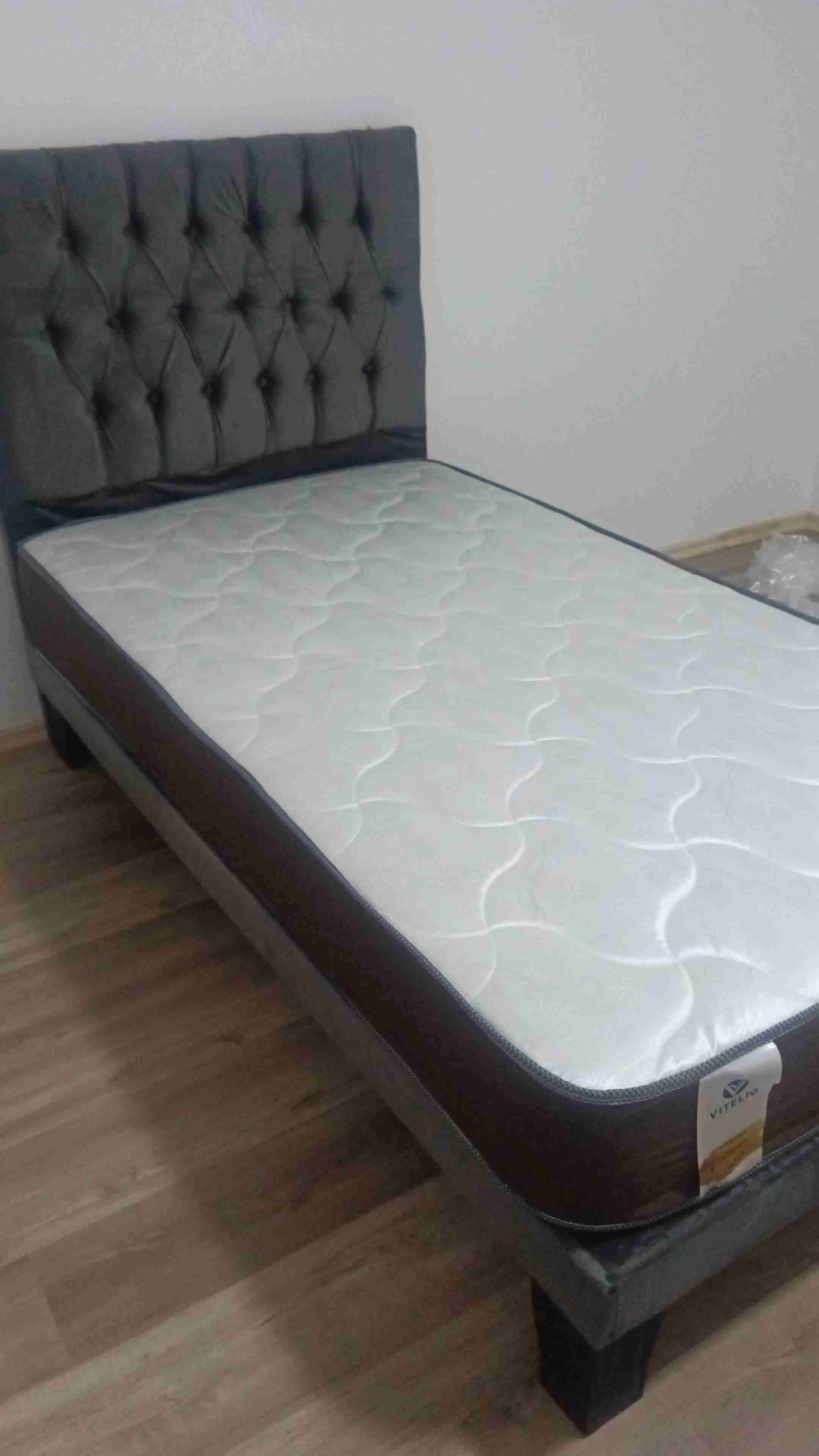 Respaldo de cama marrón 1 plaza y 1/2 - miniatura 3