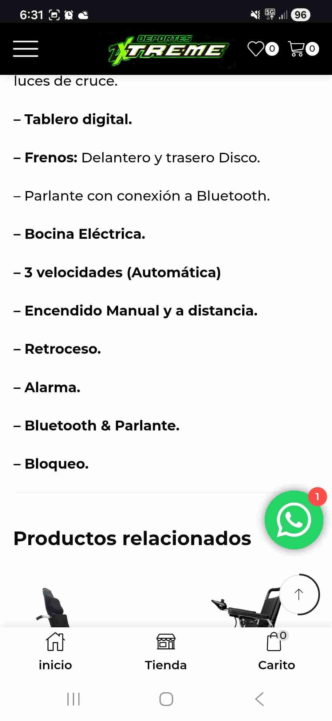 Moto Scooter eléctrico rojo - miniatura 4