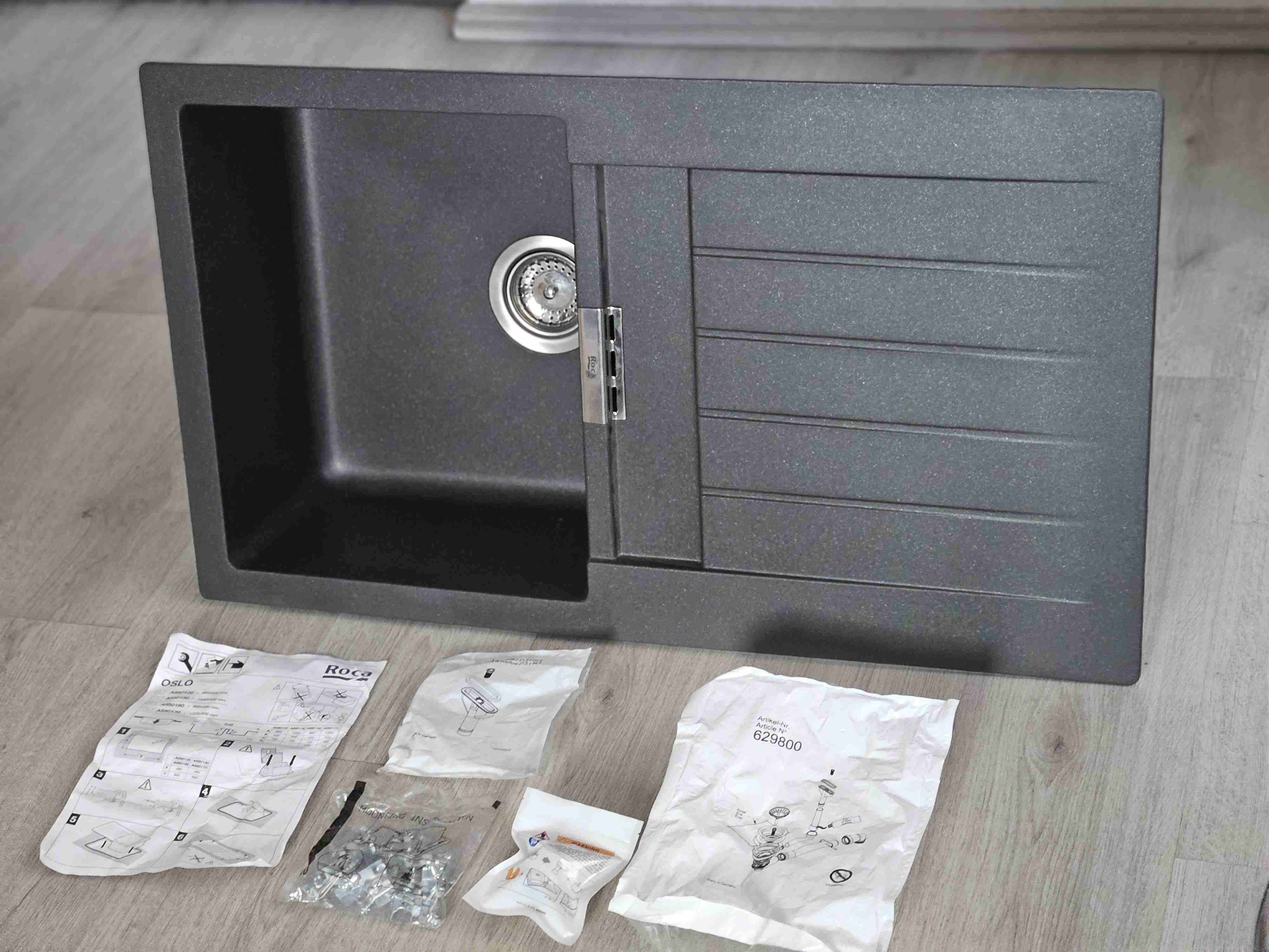 Lavaplatos de cocina negro Roca - miniatura 3