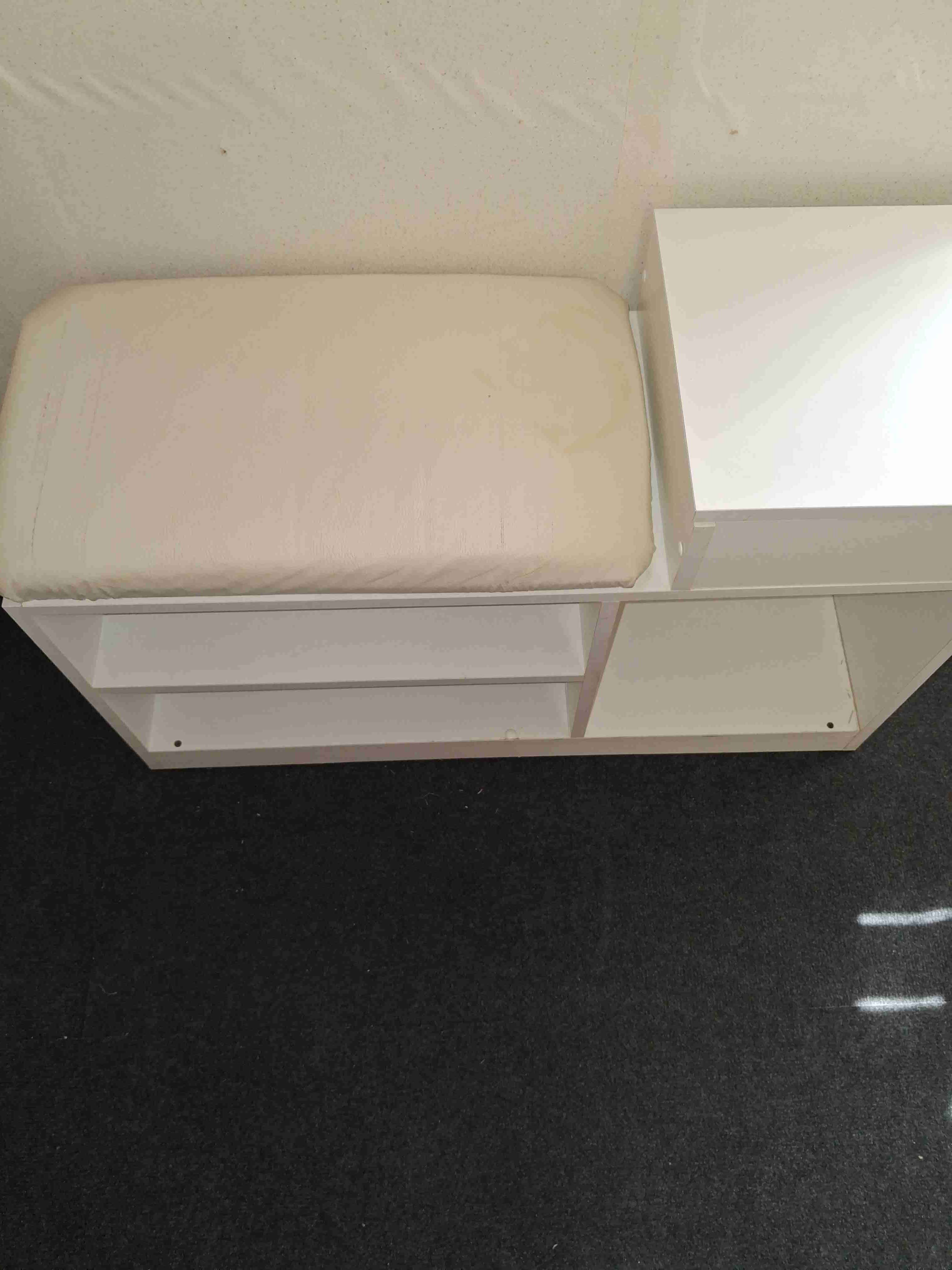 Banco organizador blanco con cojín - miniatura 3