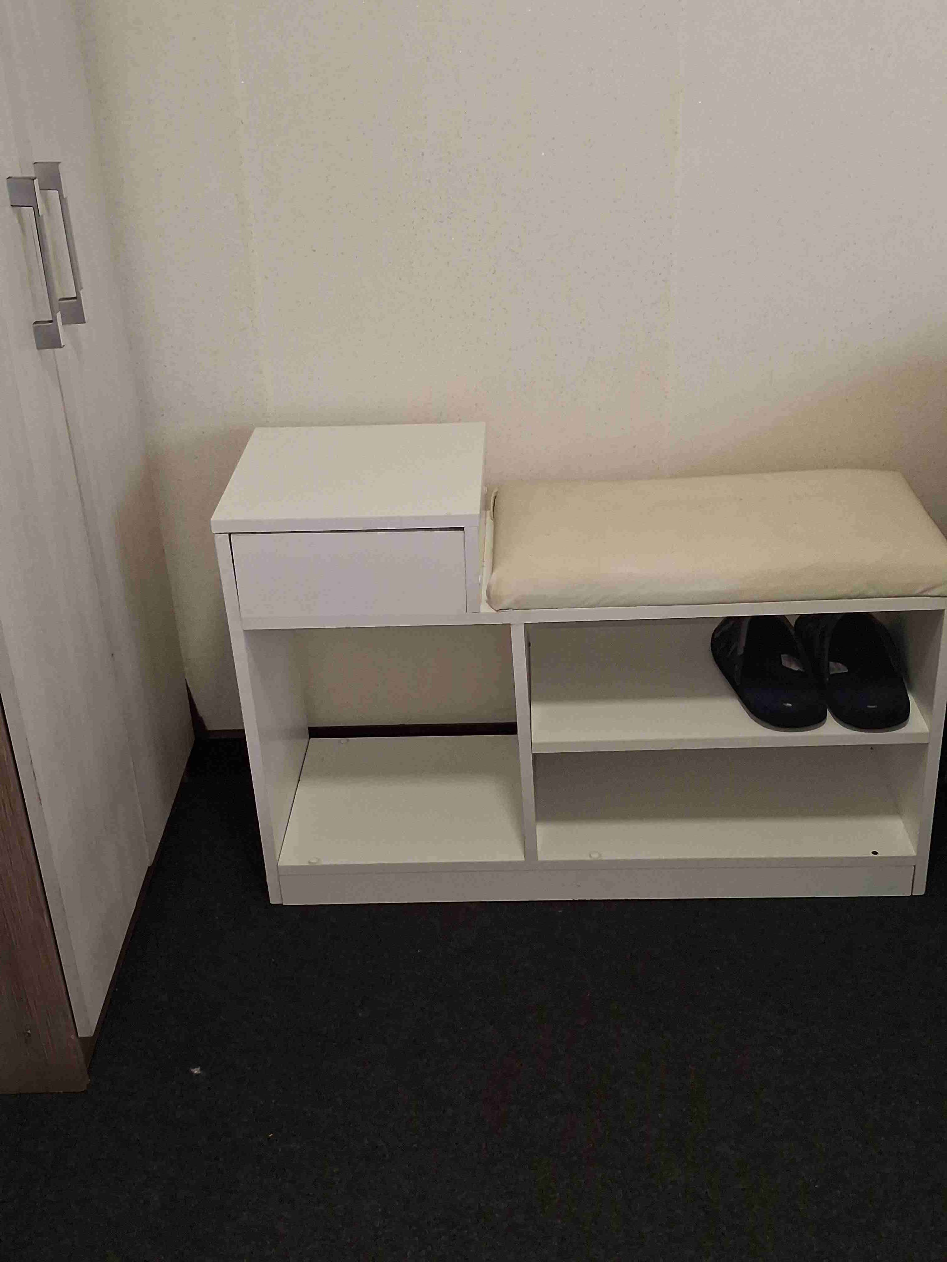 Banco organizador blanco con cojín - miniatura 4