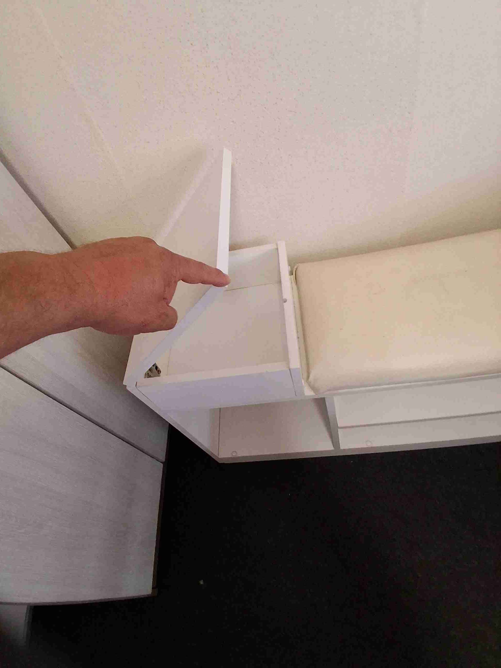 Banco organizador blanco con cojín - miniatura 5