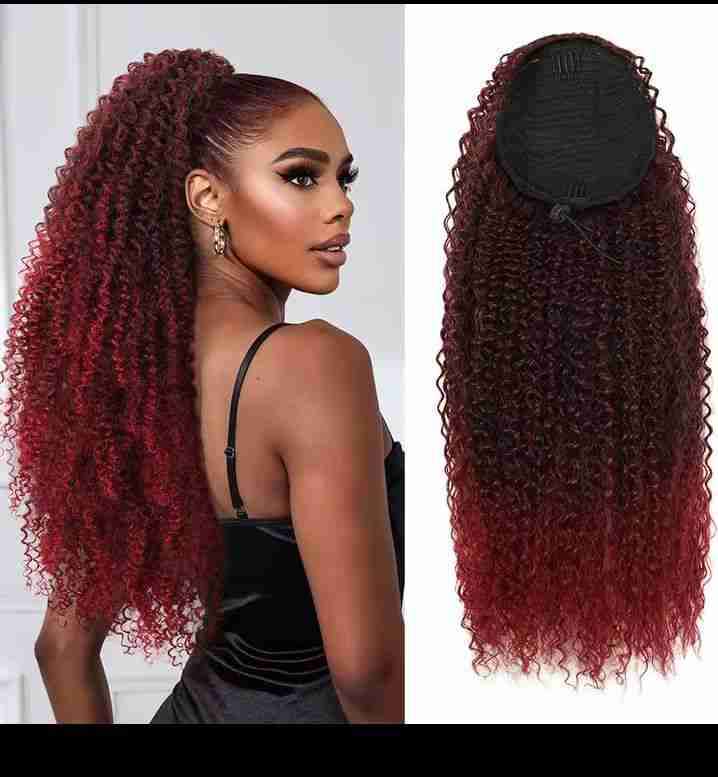 Extensión de cabello rizado rojo