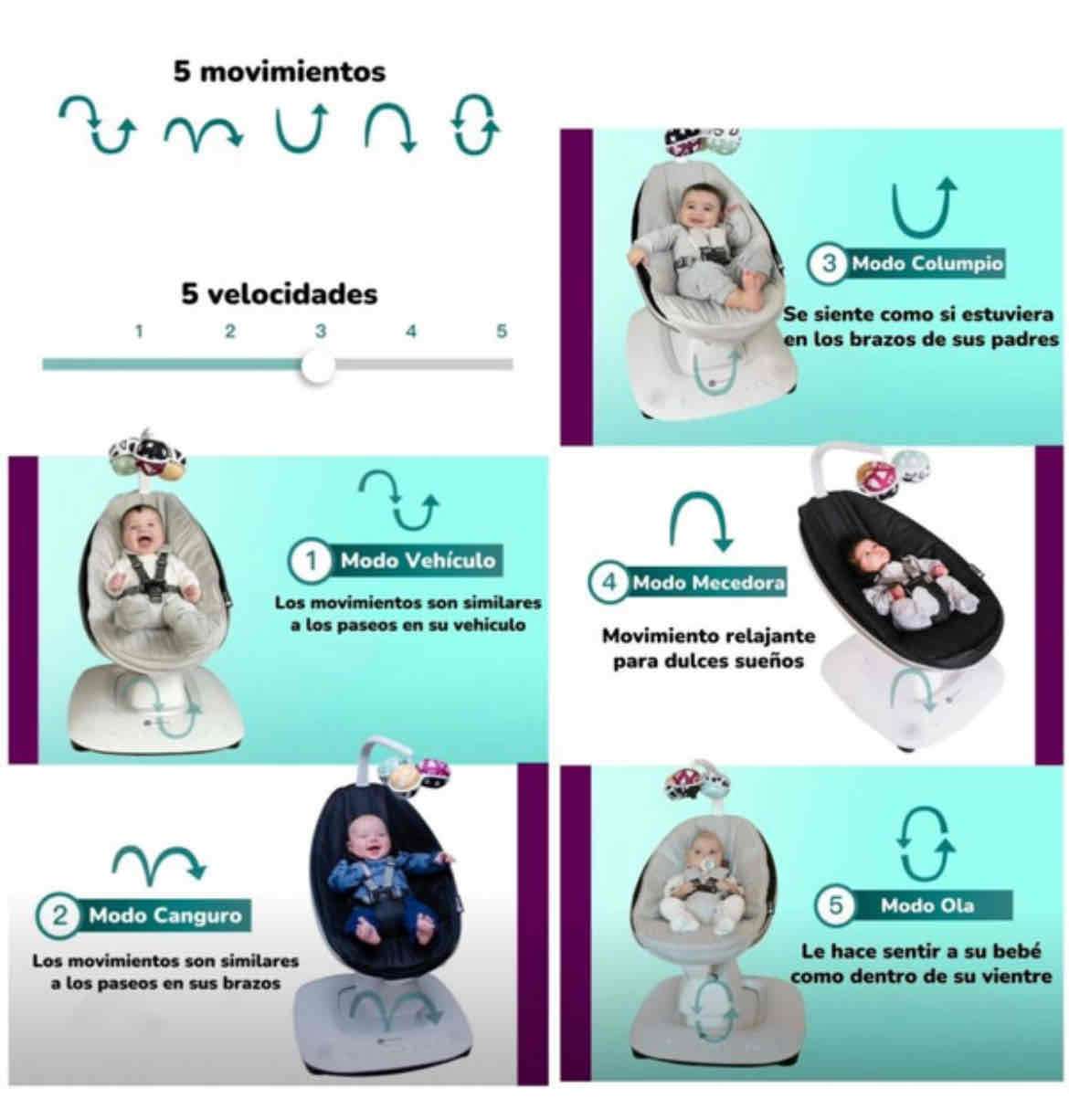 Silla mecedora para bebés 4moms - miniatura 2