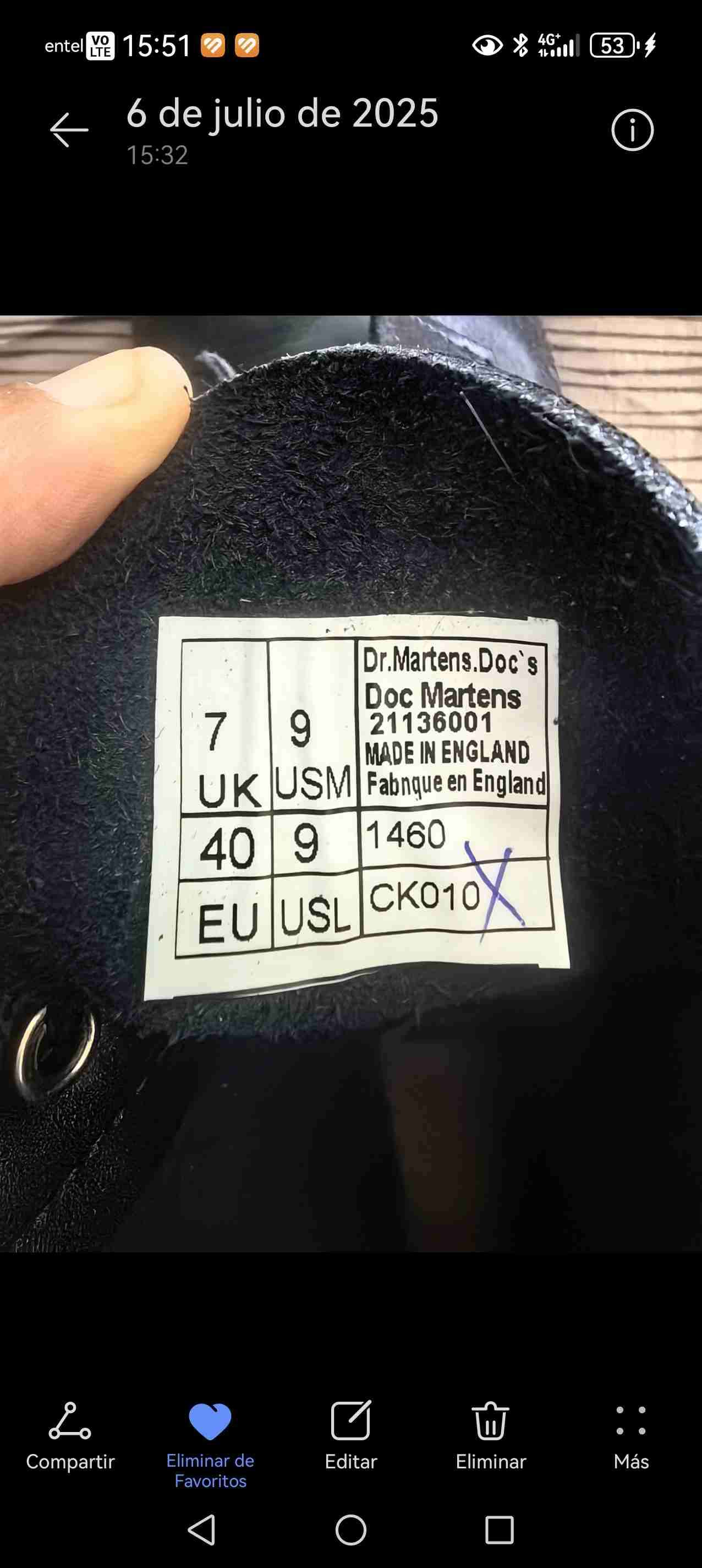 Botas Dr. Martens negras N°40 - miniatura 5