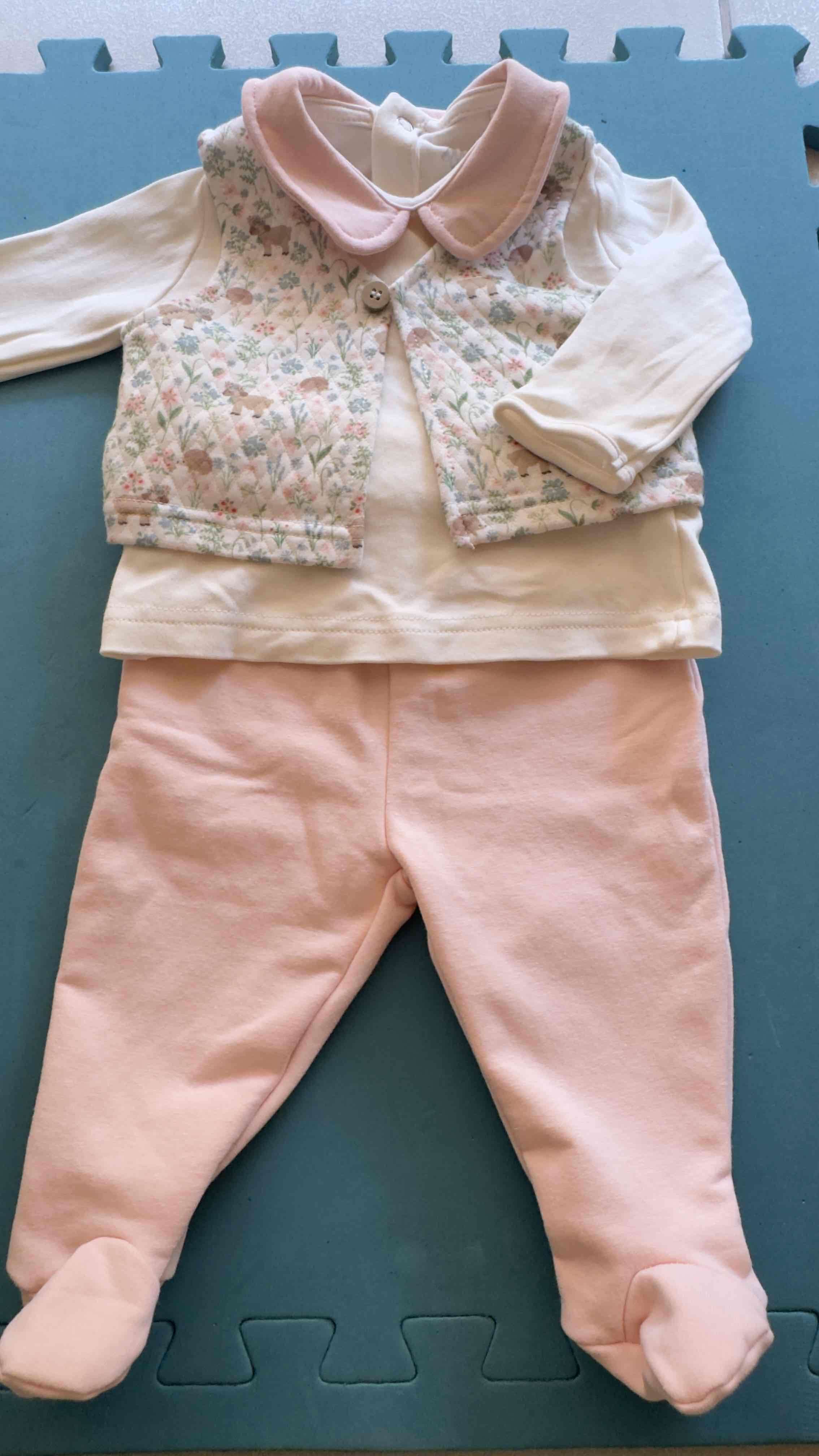 Conjunto de bebé acolchado rosa
