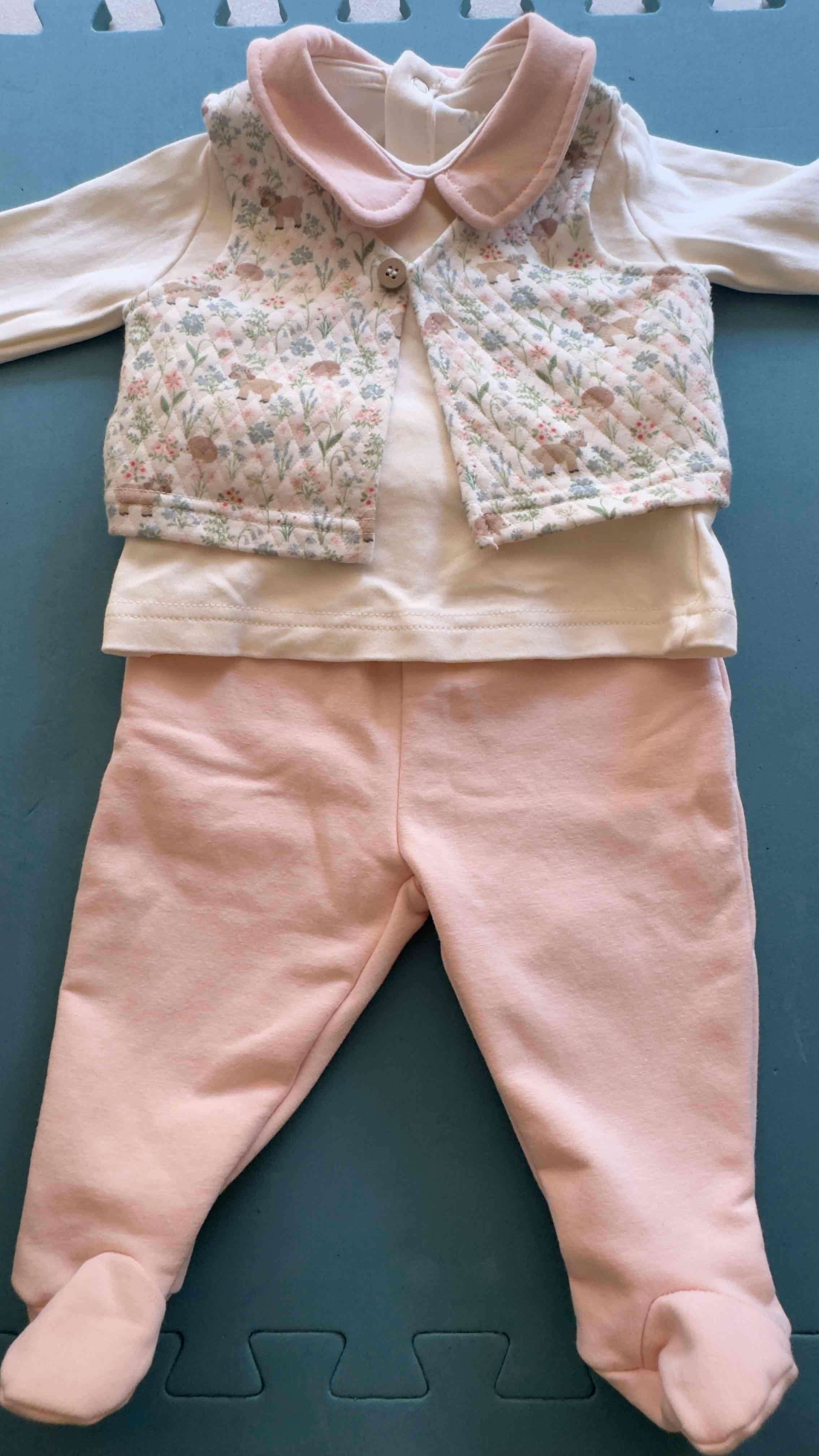 Conjunto de bebé acolchado rosa - 2