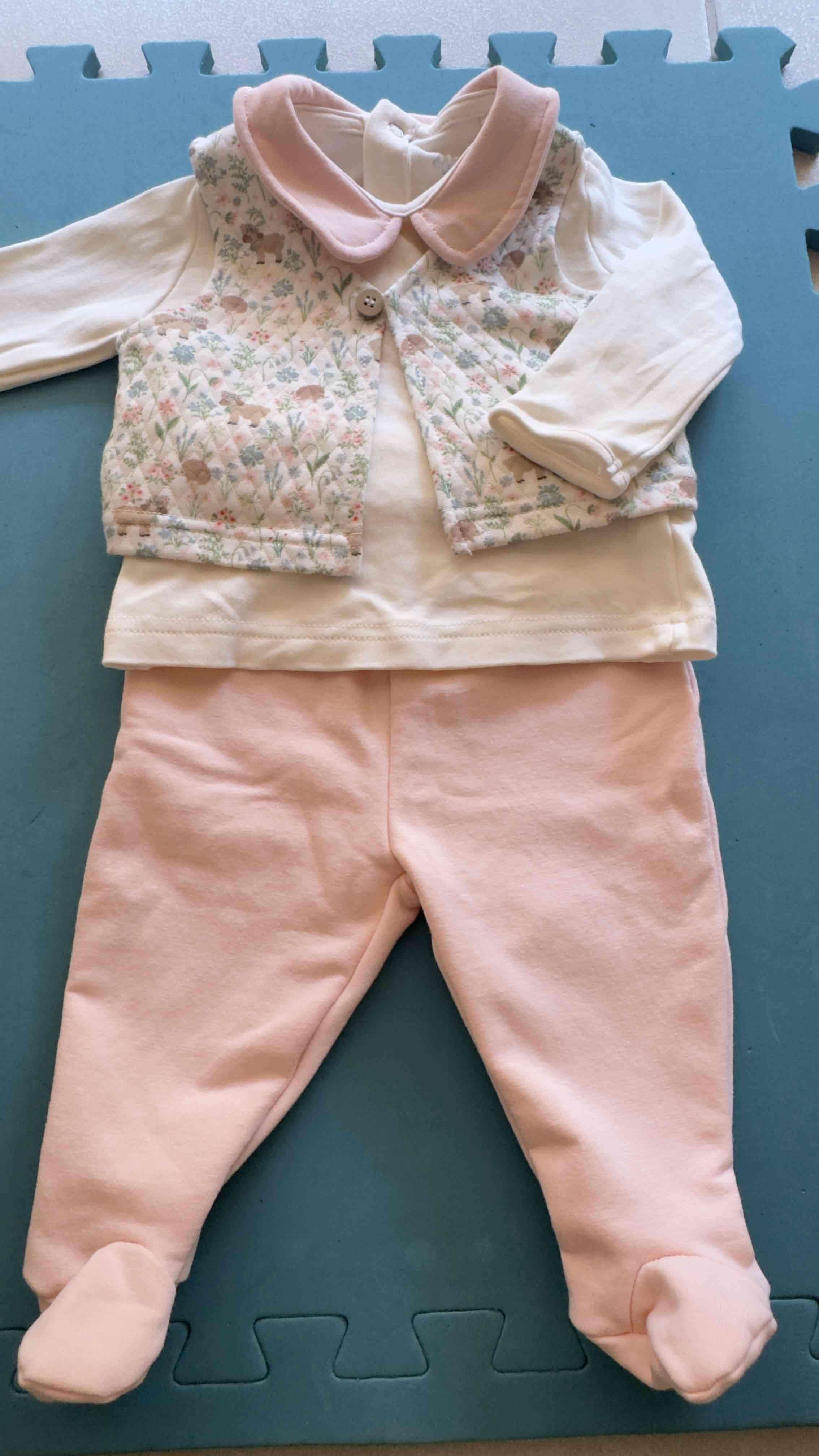 Conjunto de bebé acolchado rosa - 3