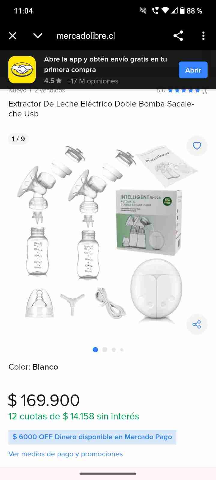 Extractor de leche eléctrico doble