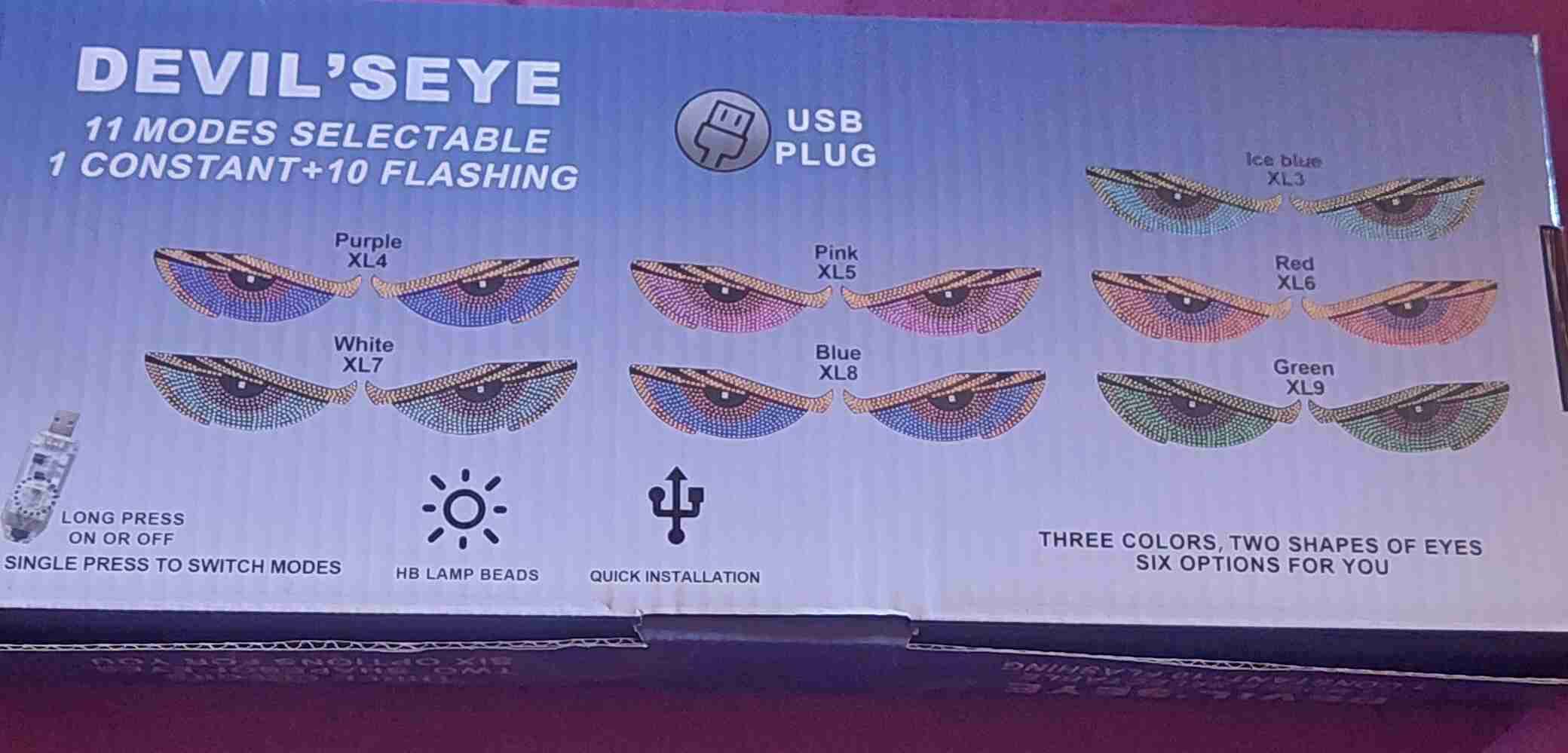 Luces LED decorativas para auto ojos - miniatura 3