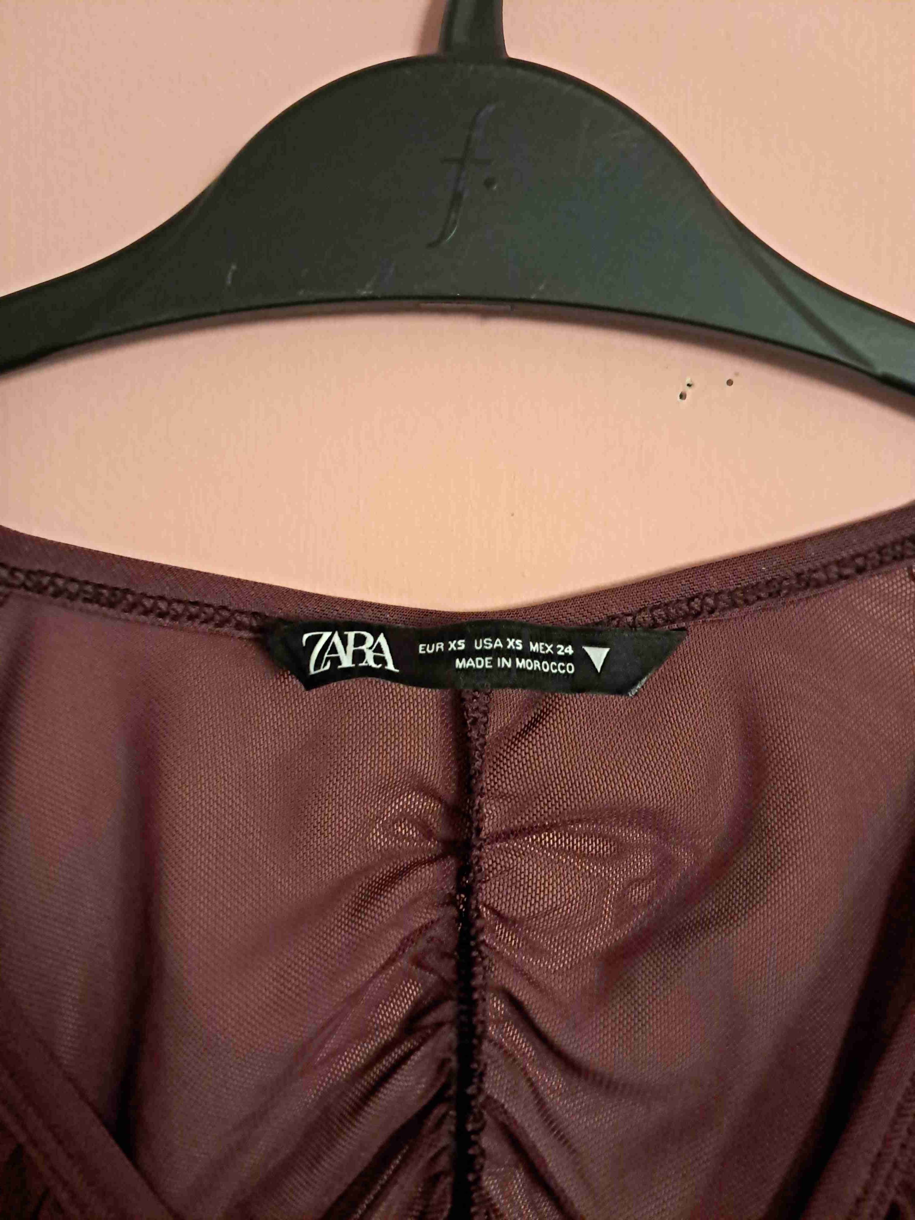 Blusa ajustada morada semitransparente Zara - miniatura 2