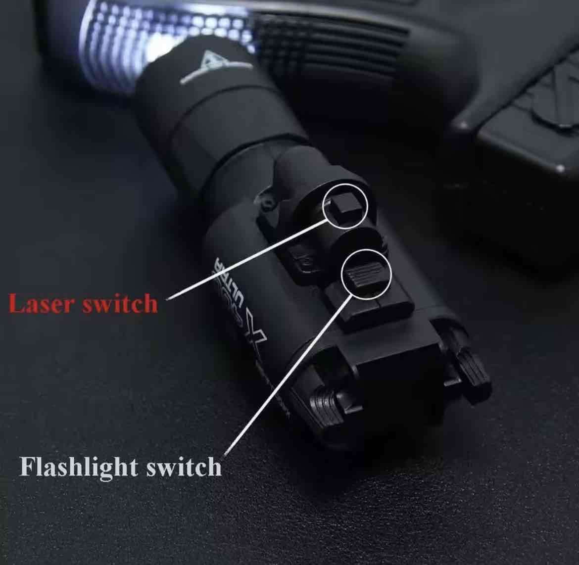 Linterna táctica con láser rojo - miniatura 2